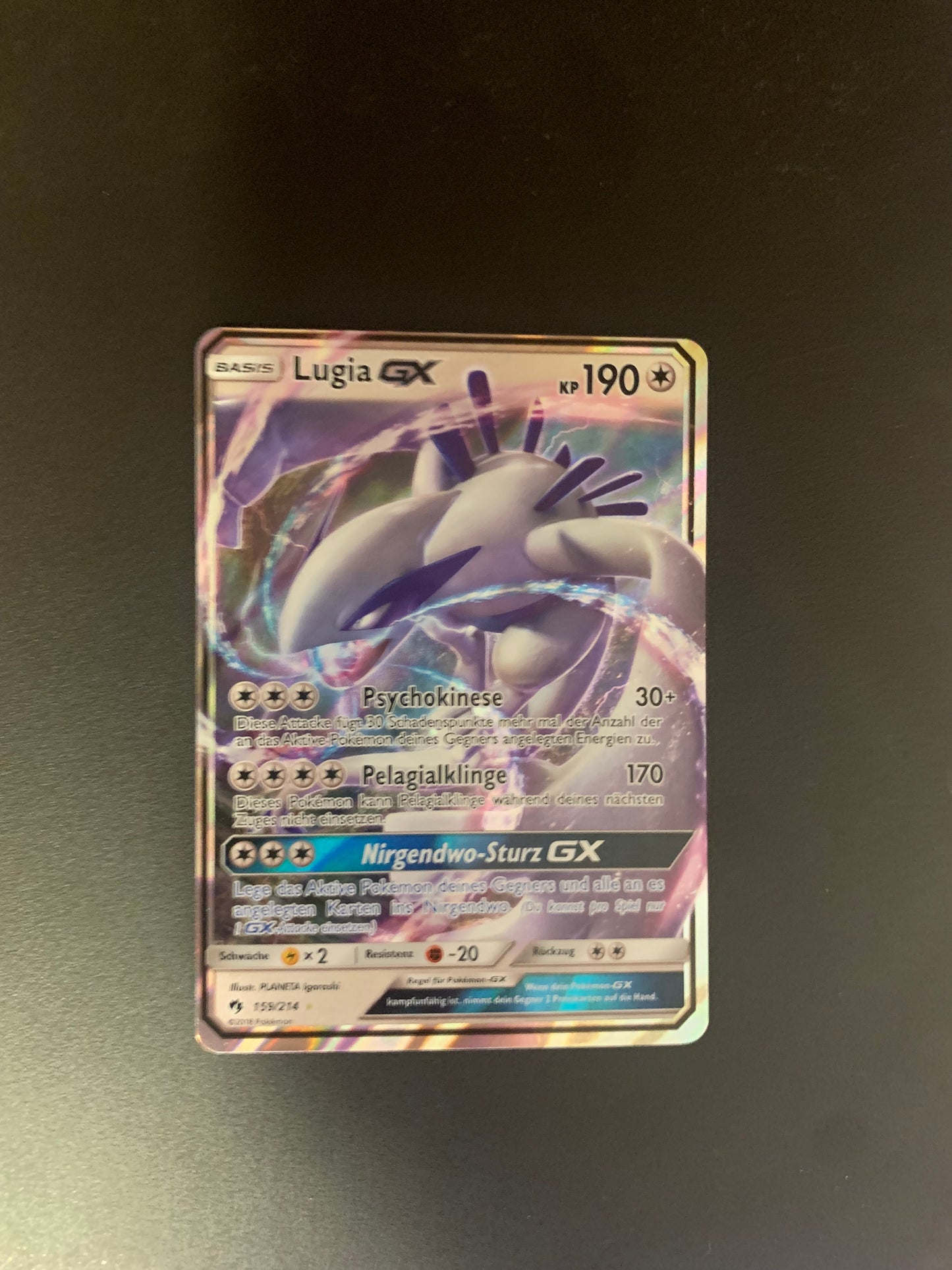 Pokemon Karte GX Lugia 159/214 Deutsch