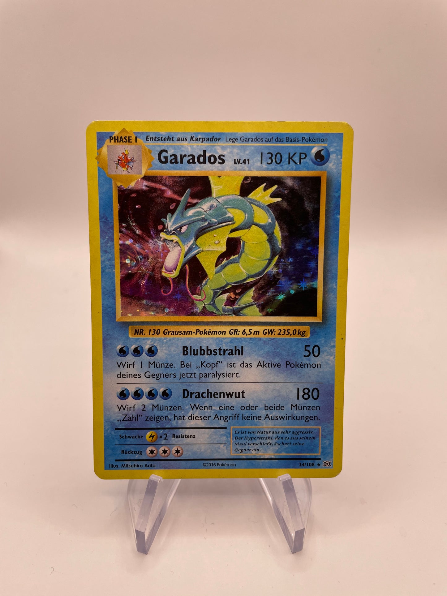 Pokémon Karte Holo Garados 34/108 Deutsch