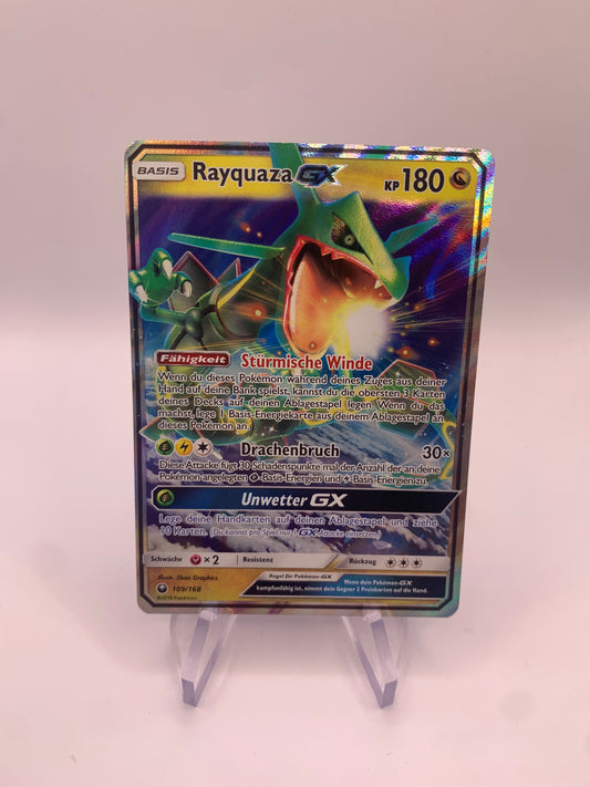 Pokemon Karte GX Rayquaza 109/168 Deutsch