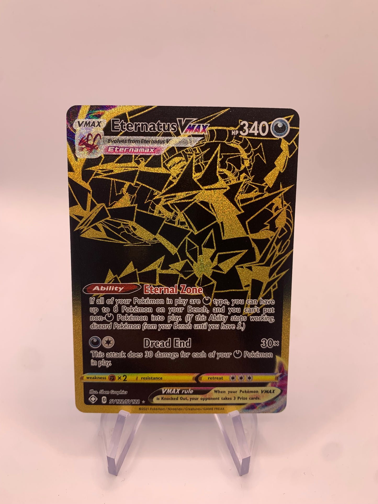 Pokemon Karte Gold Vmax Eternatus SV122/SV122 Englisch