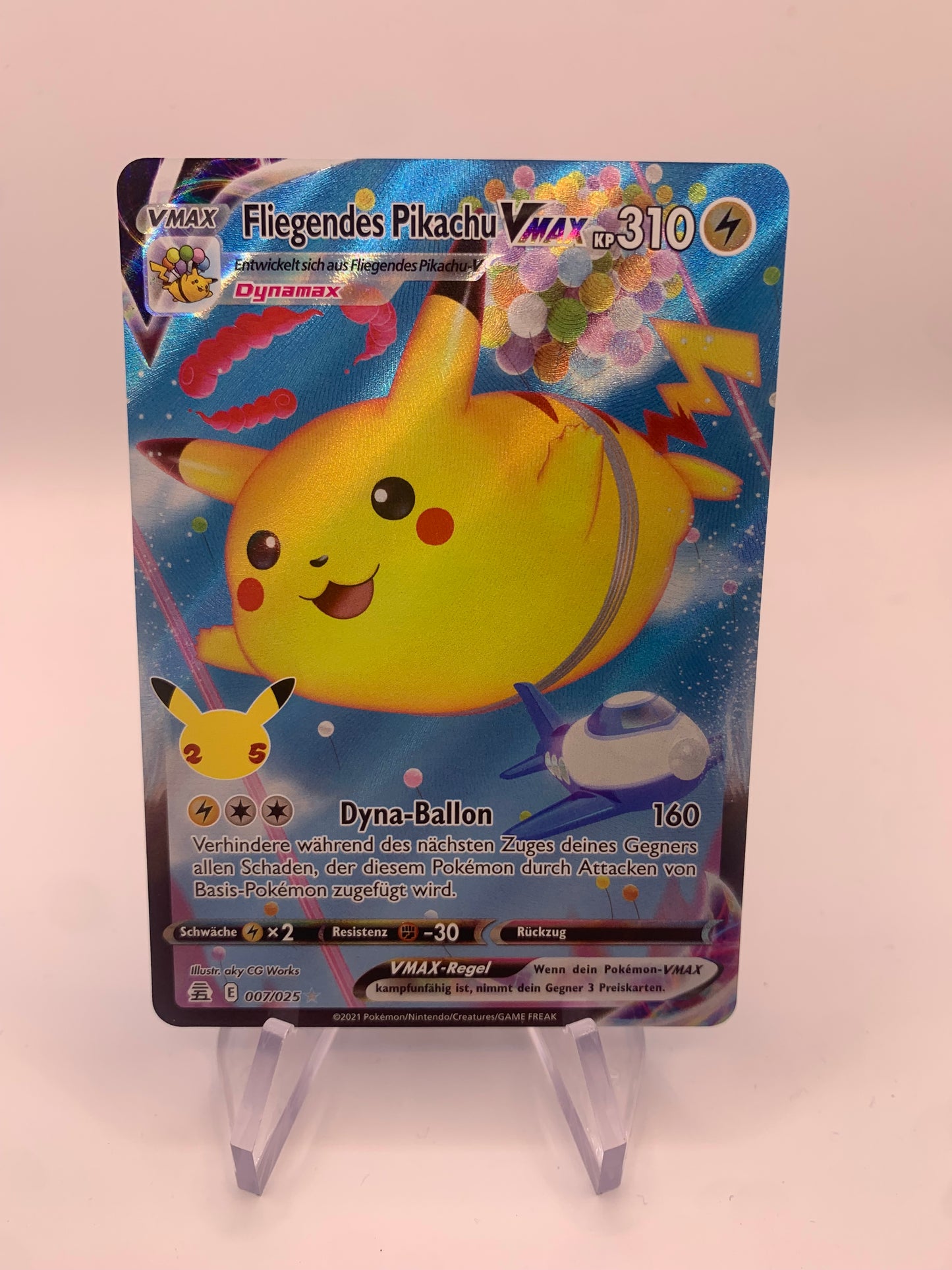 Pokemon Karte Vmax Fliegendes Pikachu 7/25 Deutsch