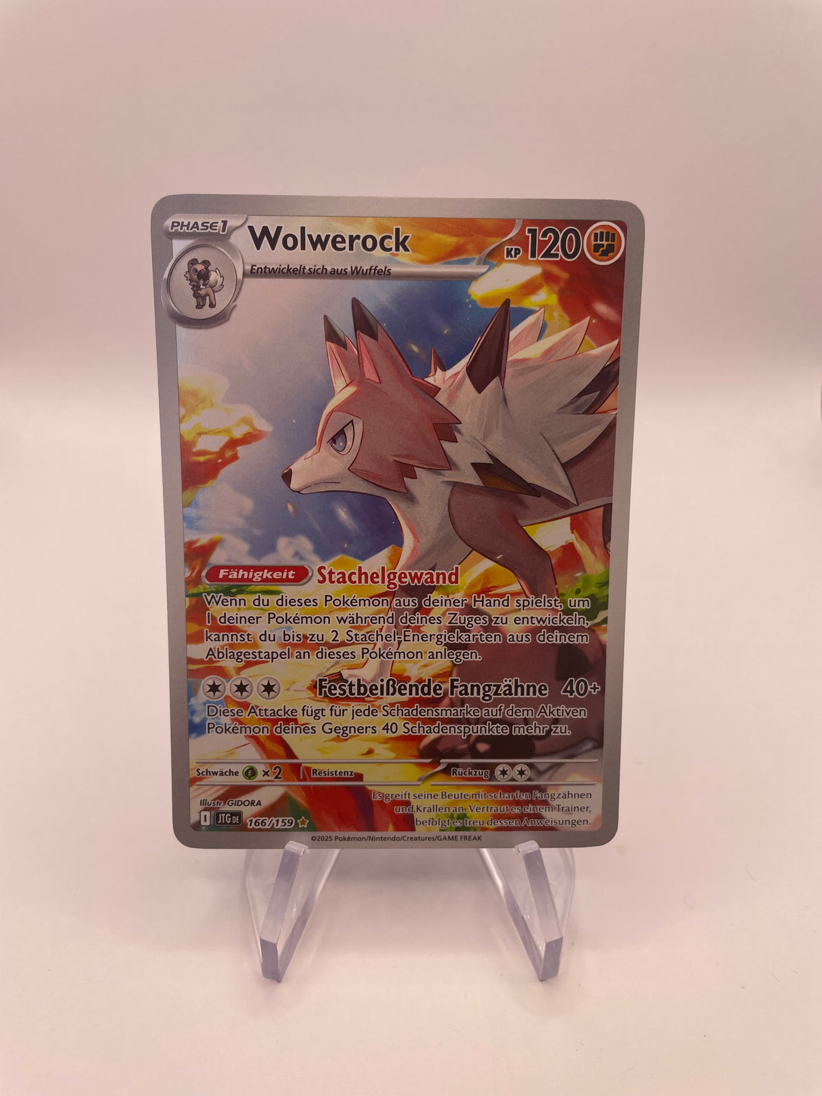 Pokemon Karte Art Rare Wolwerock 166/159 Deutsch