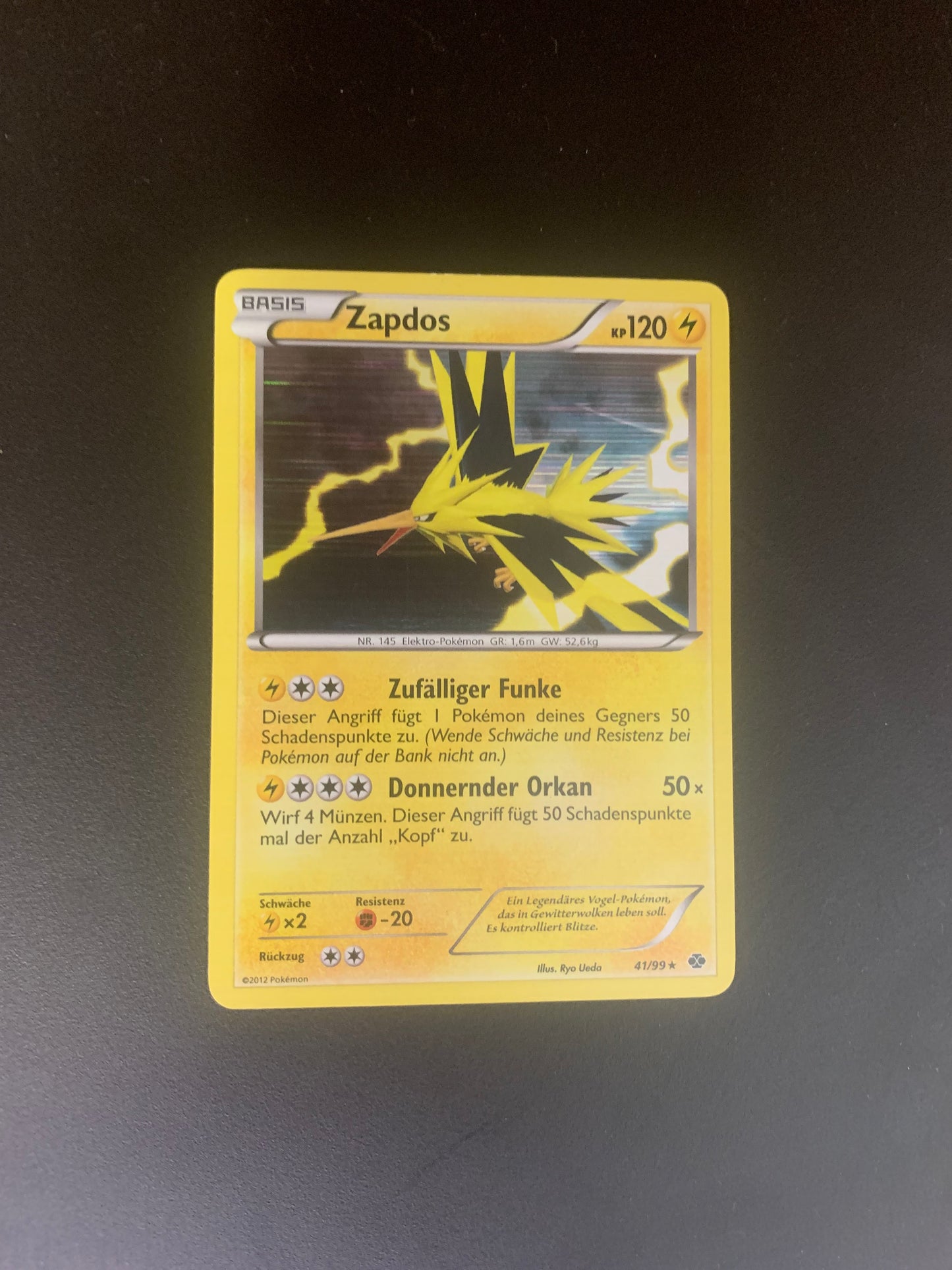 Pokemon Karte Holo Zapdos 41/99 Deutsch