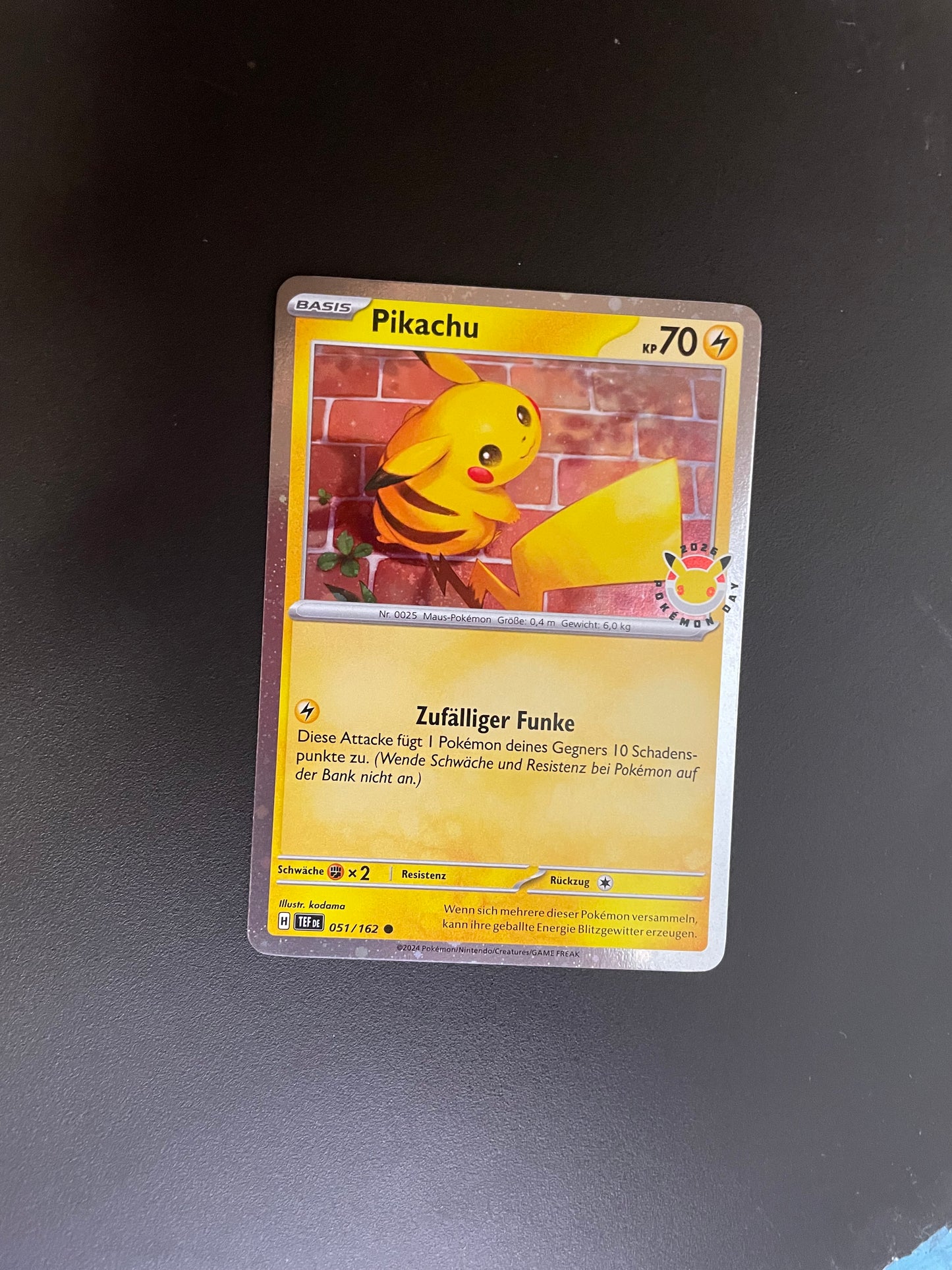 Pokemon Karte 30th Promo Pikachu 51/162 Deutsch