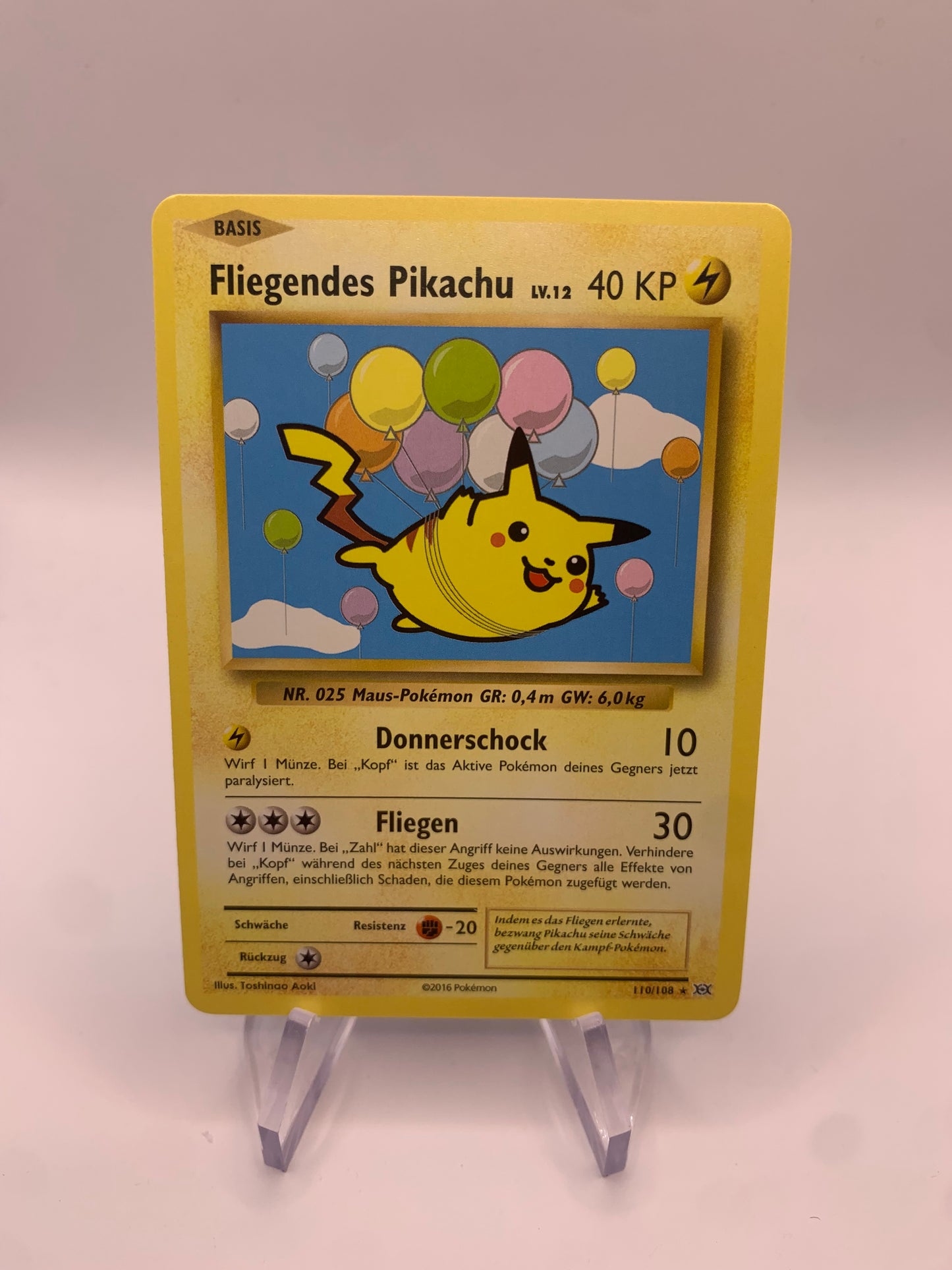 Pokemon Karte Fliegendes Pikachu 110/108 Deutsch