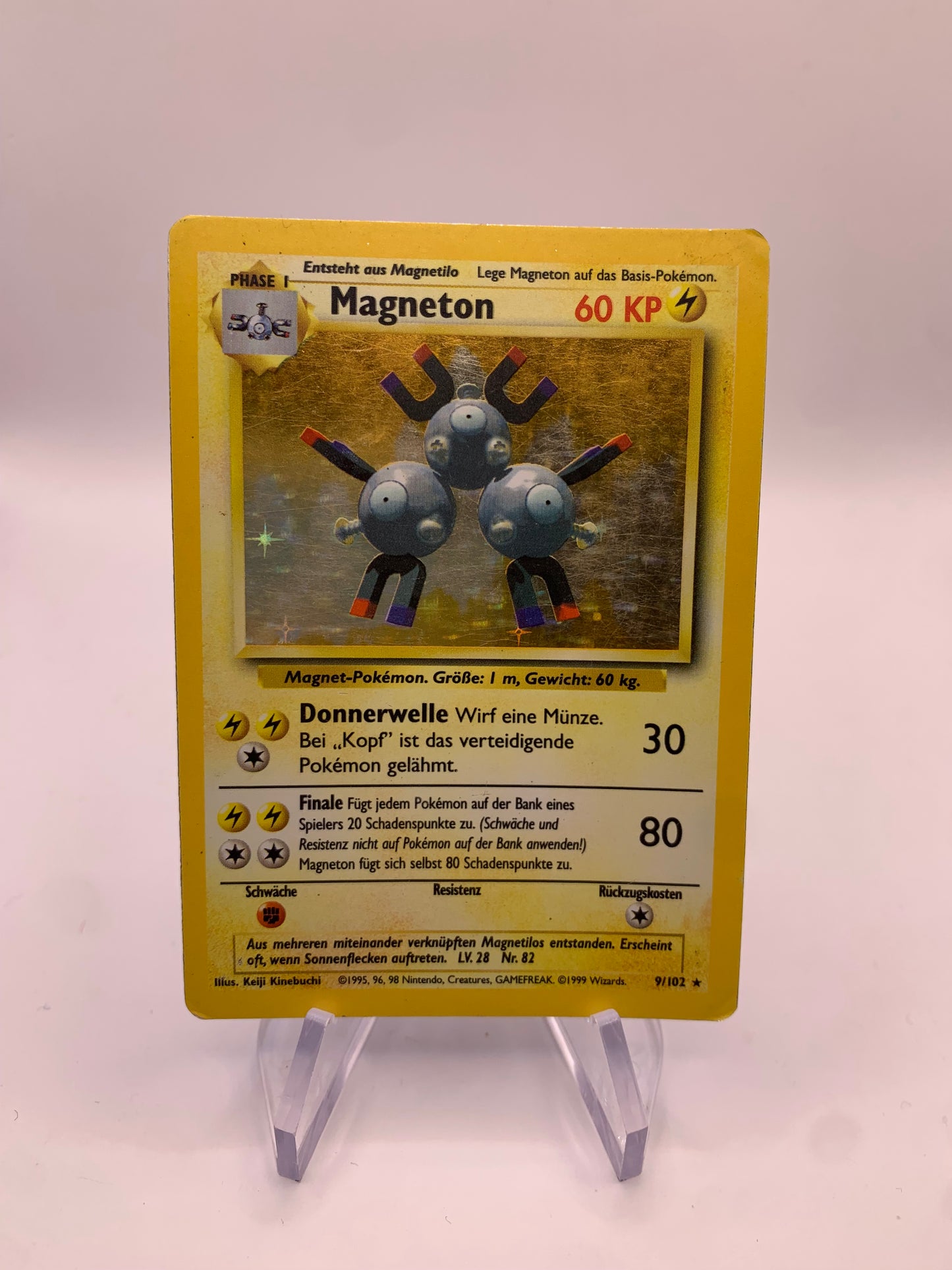 Pokemon Karte Holo Magneton 9/102 Deutsch