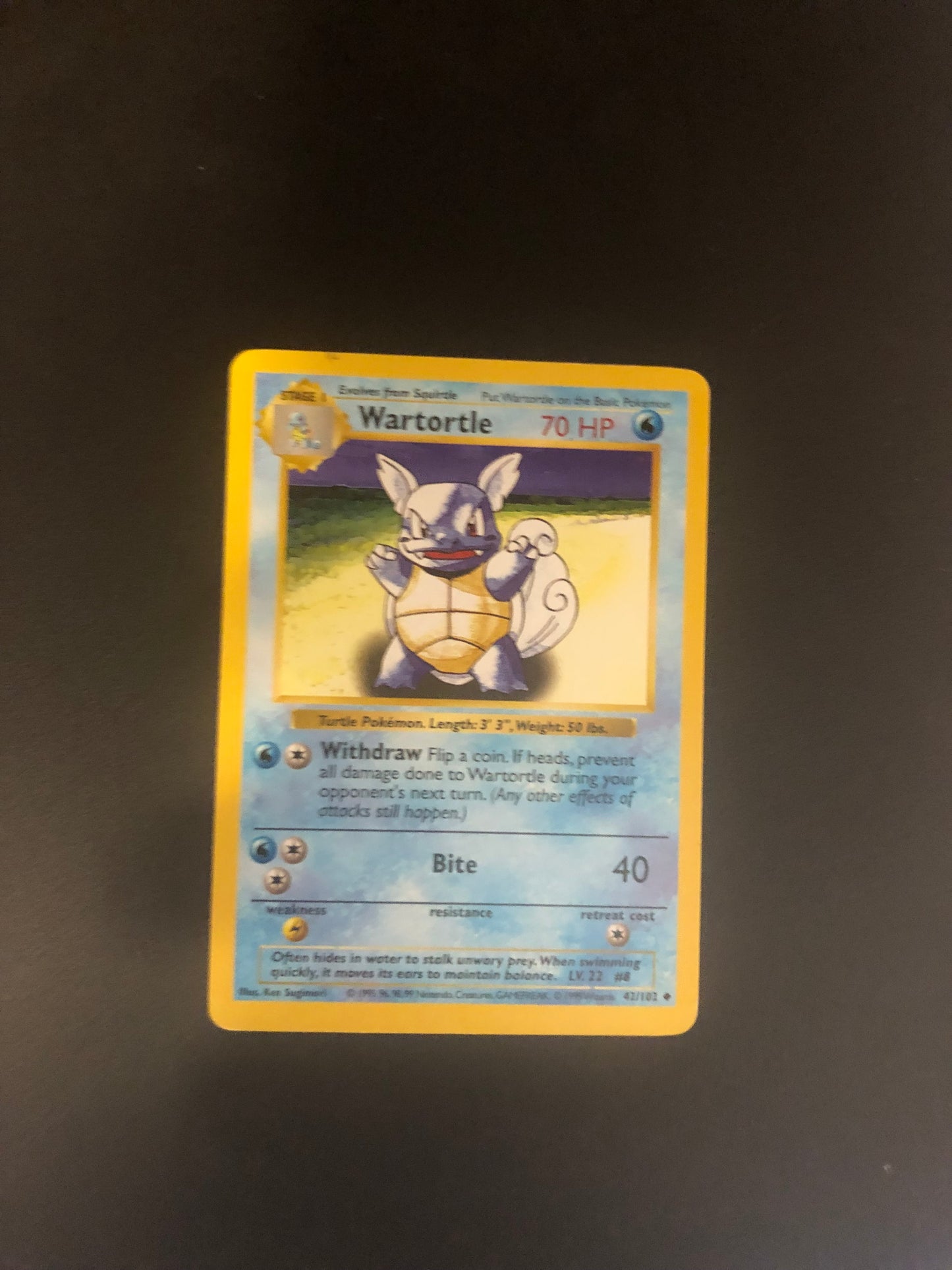 Pokemon Karte Shadowless Schillok 42/102 Englisch