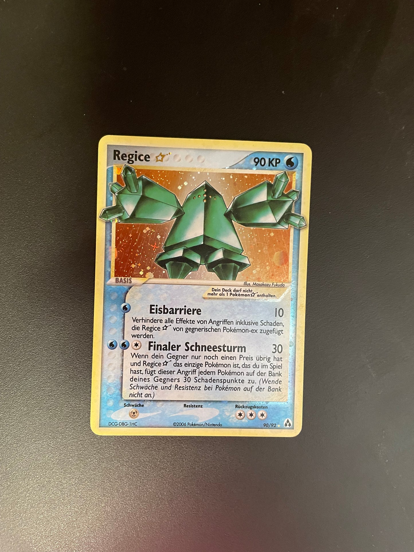 Pokemon Karte Holo Gold Star Regice 90/92 Deutsch