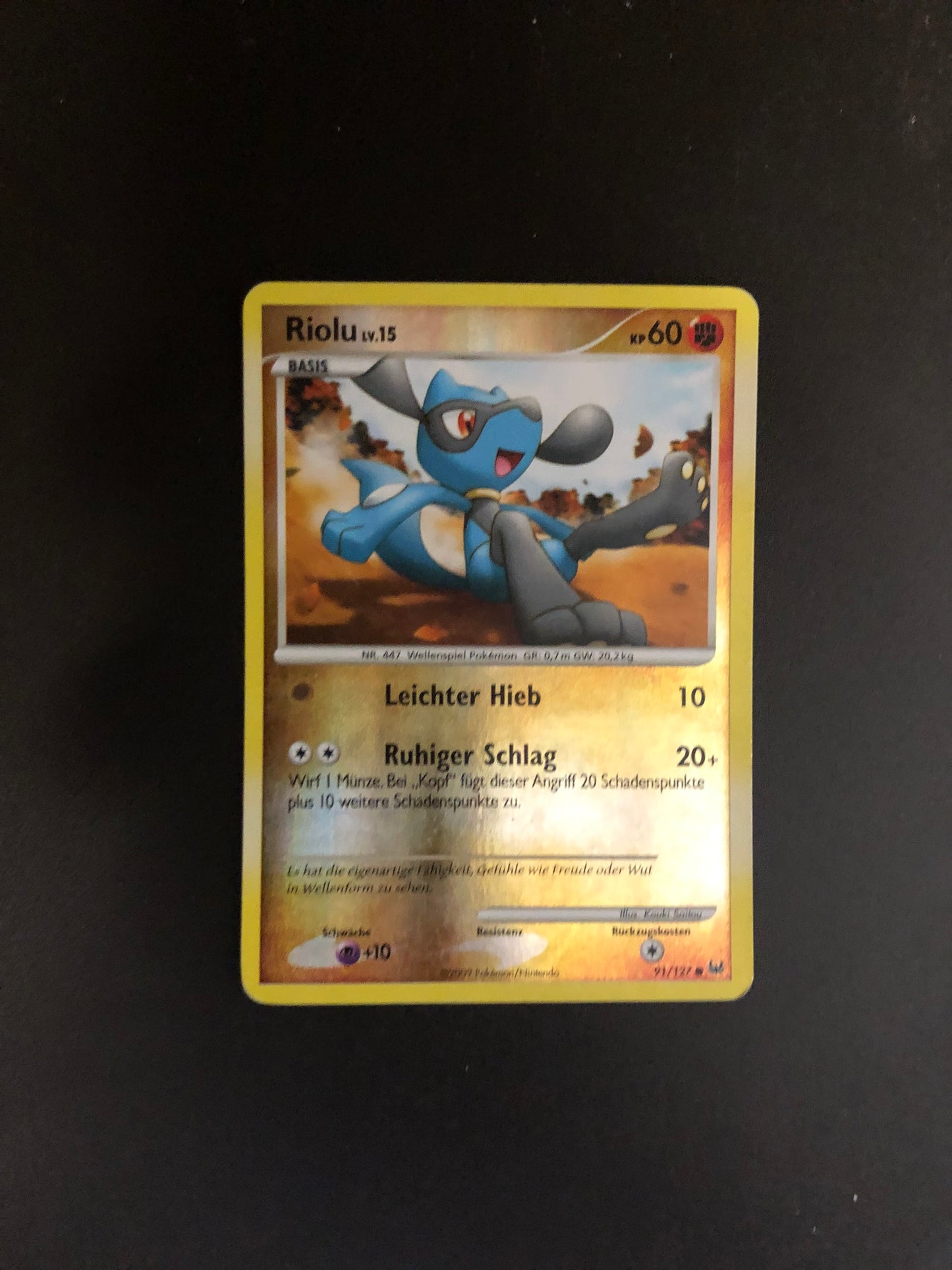 Pokemon Karte Revers Riolu 91/127 Deutsch