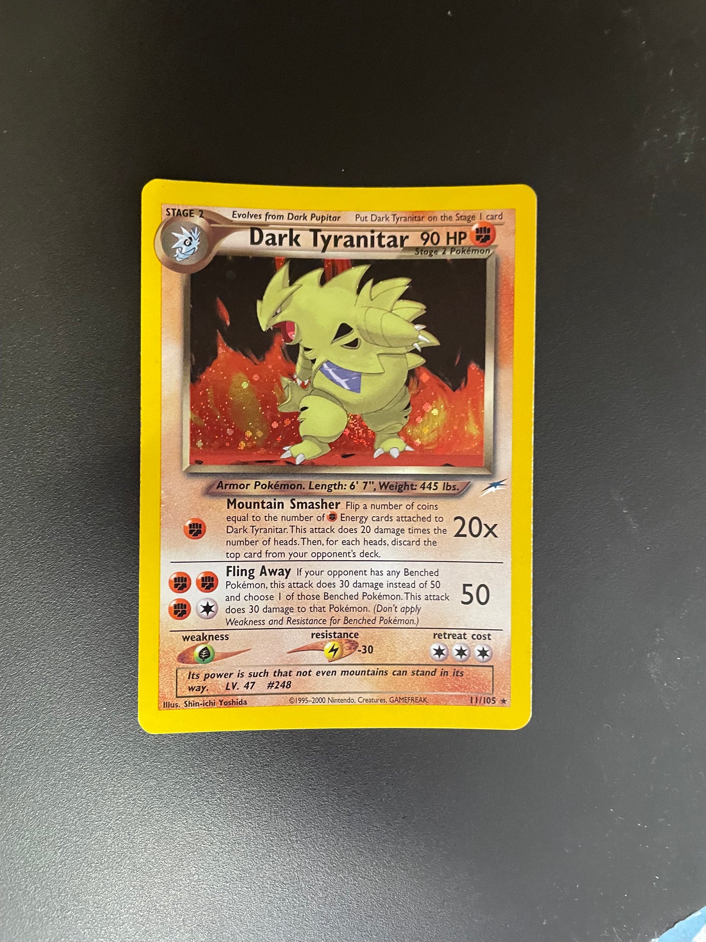 Pokemon Karte Holo Neo Destiny Dunkles Tyranitar 11/105 Englisch