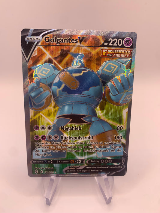 Pokemon Karte V Fullart Golgantes 181/203 Deutsch