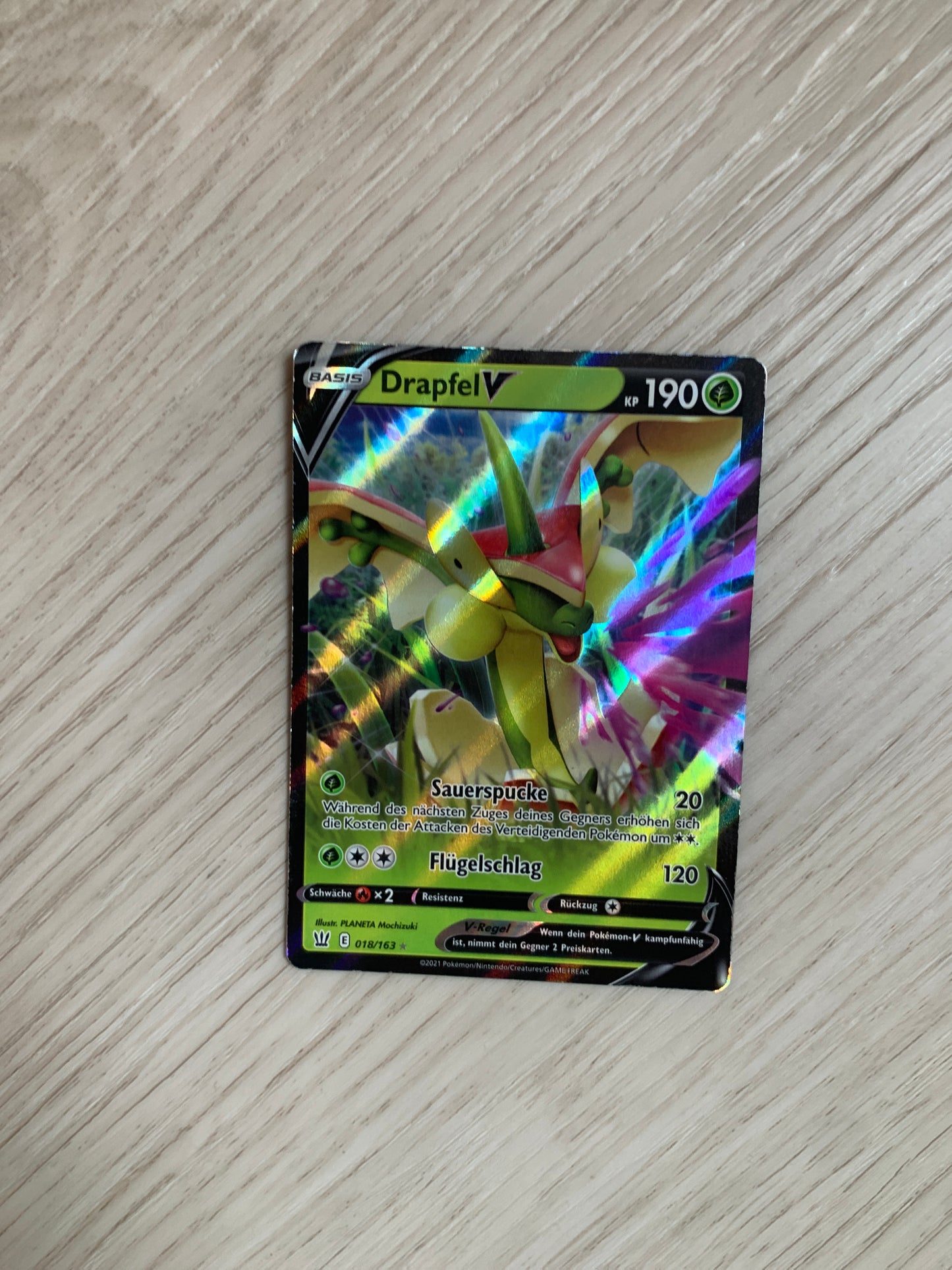 Pokemon Karte V Drapfel 18/163 Deutsch