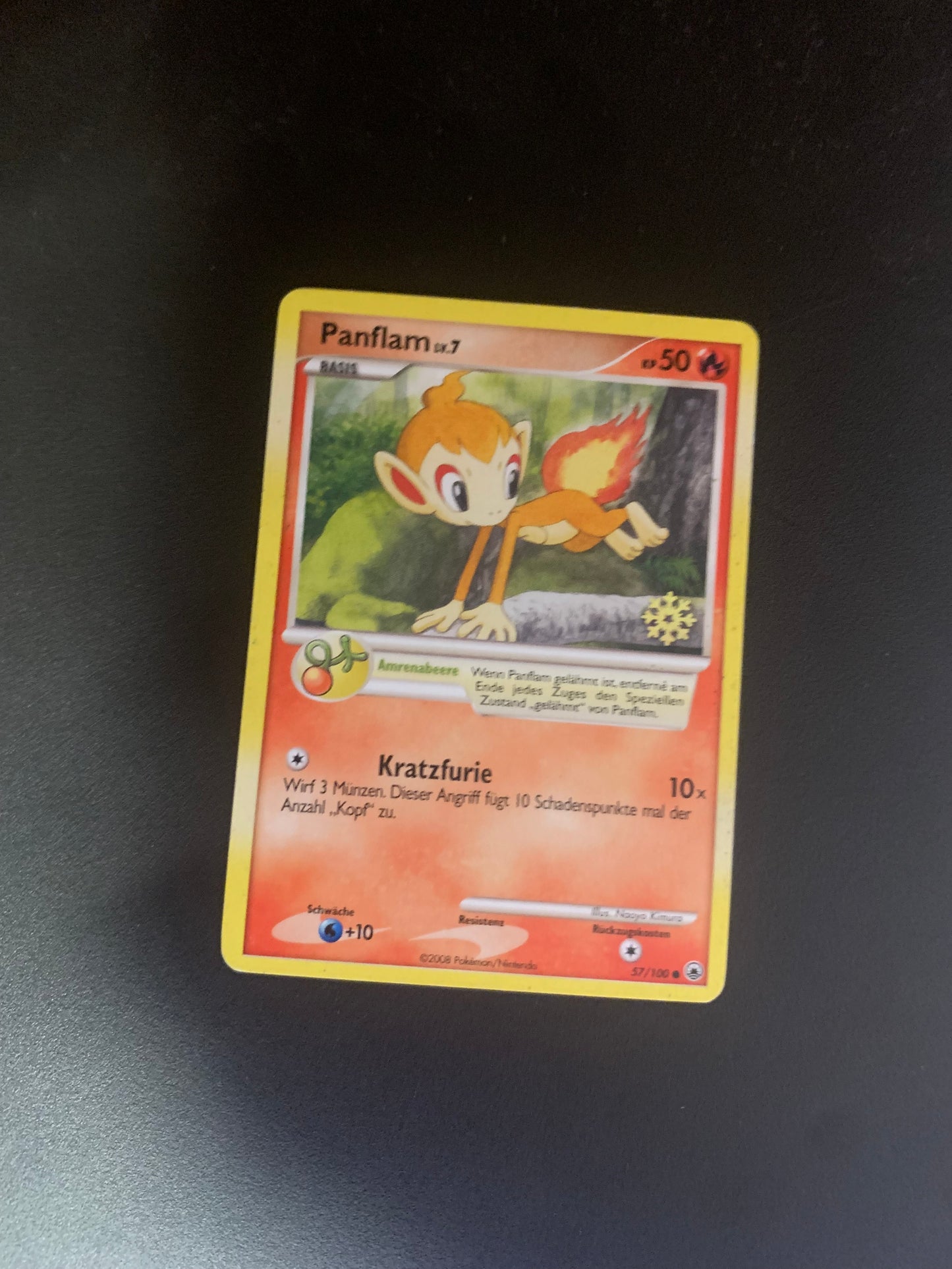 Pokemon Karte Snowflake Panflam 57/100 Deutsch