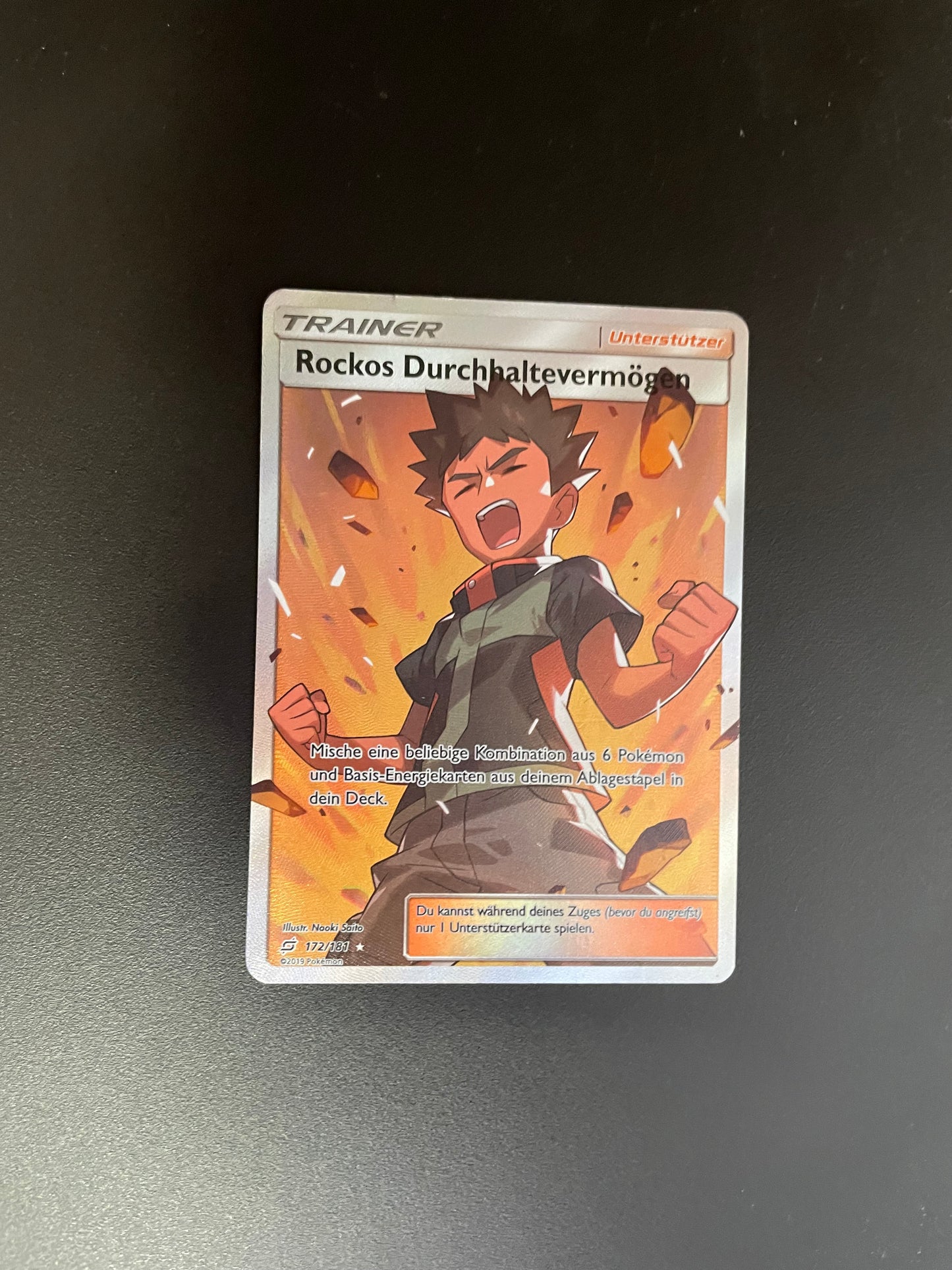 Pokemon Karte Trainer Rockos Durchhaltevermögen 172/181 Deutsch