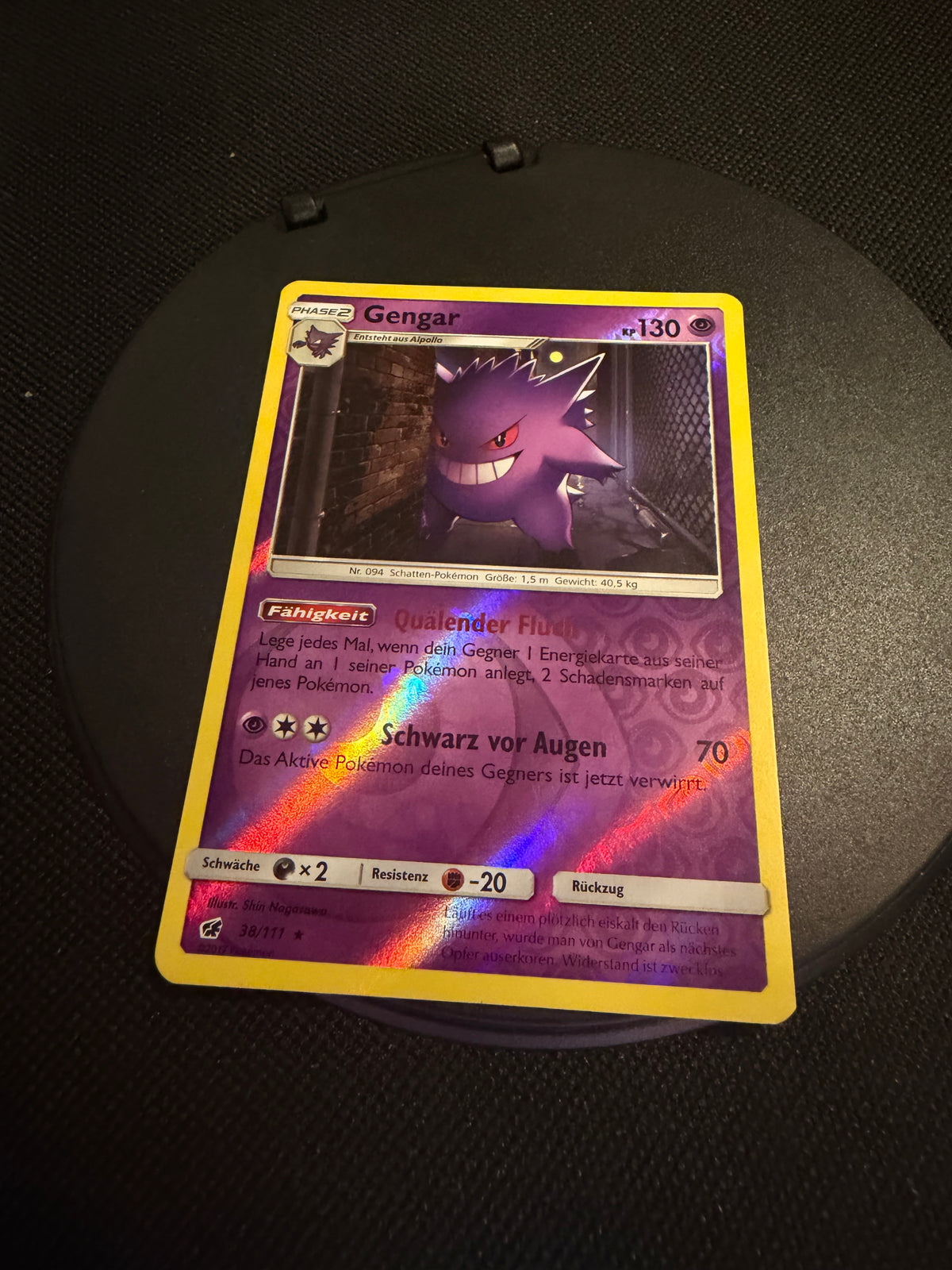 Pokemon Karte Reverse Holo Gengar 38/111 Deutsch