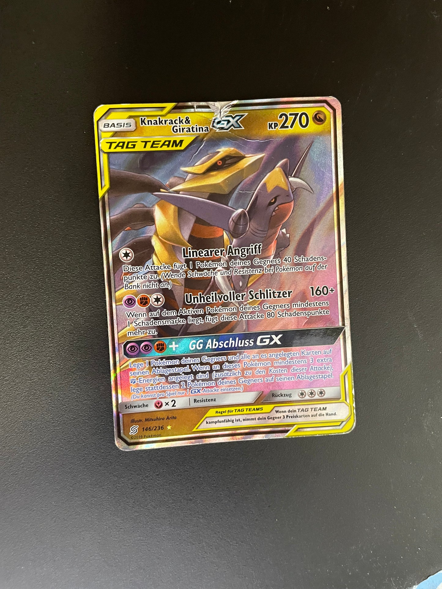 Pokemon Karte GX Tag Team Knakrack&Giratina 146/236 Deutsch