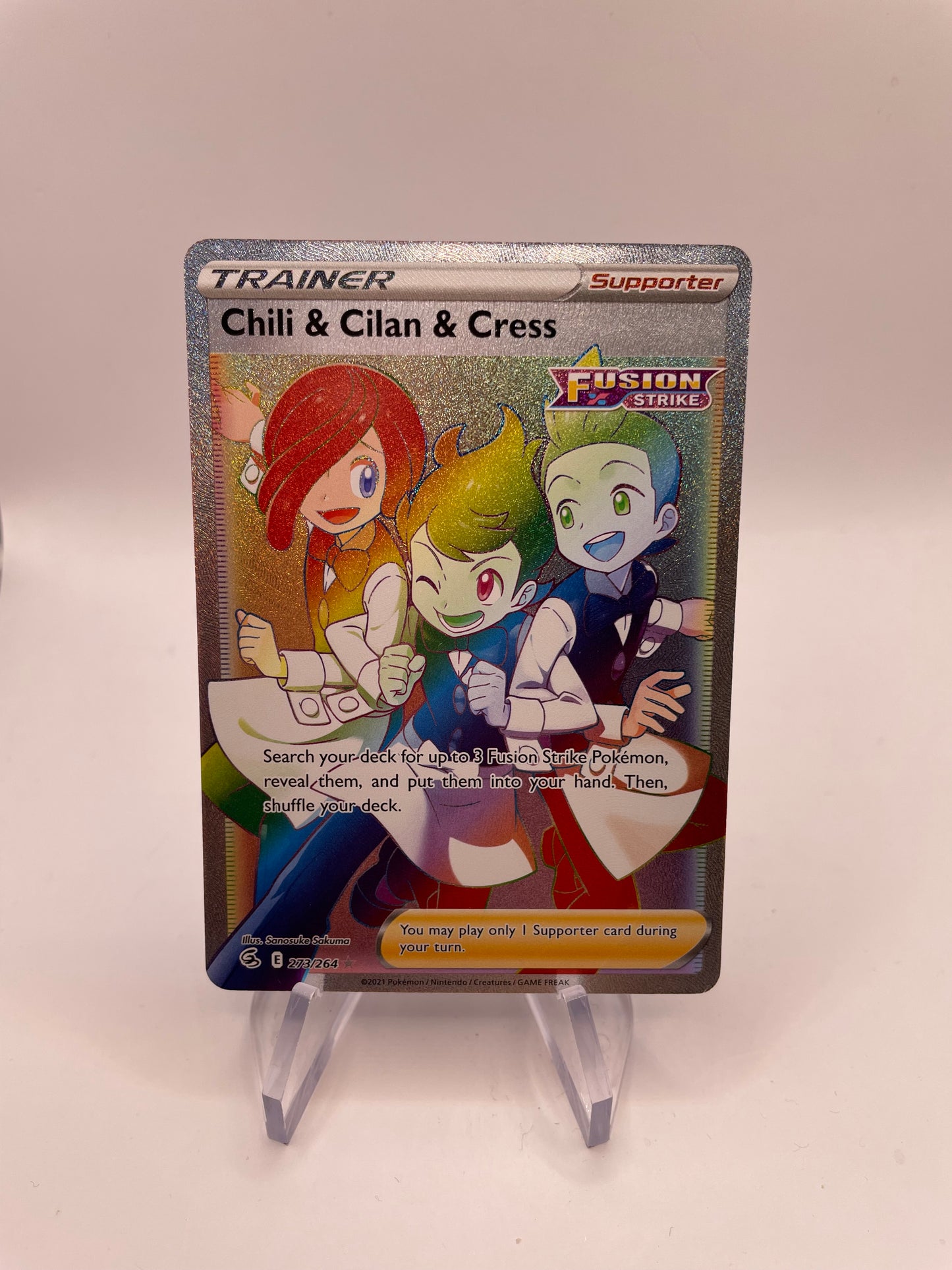 Pokemon Karte Trainer Rainbow Chili&Cilan&Cress 273/264 Deutsch