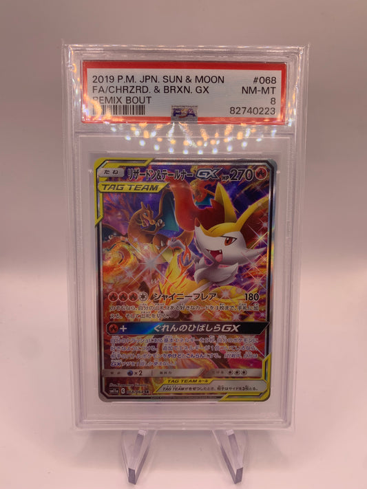 Pokemon Karte Tag Team Alt-Art PSA 8 Glurak & Rutena 68/64 Japanisch