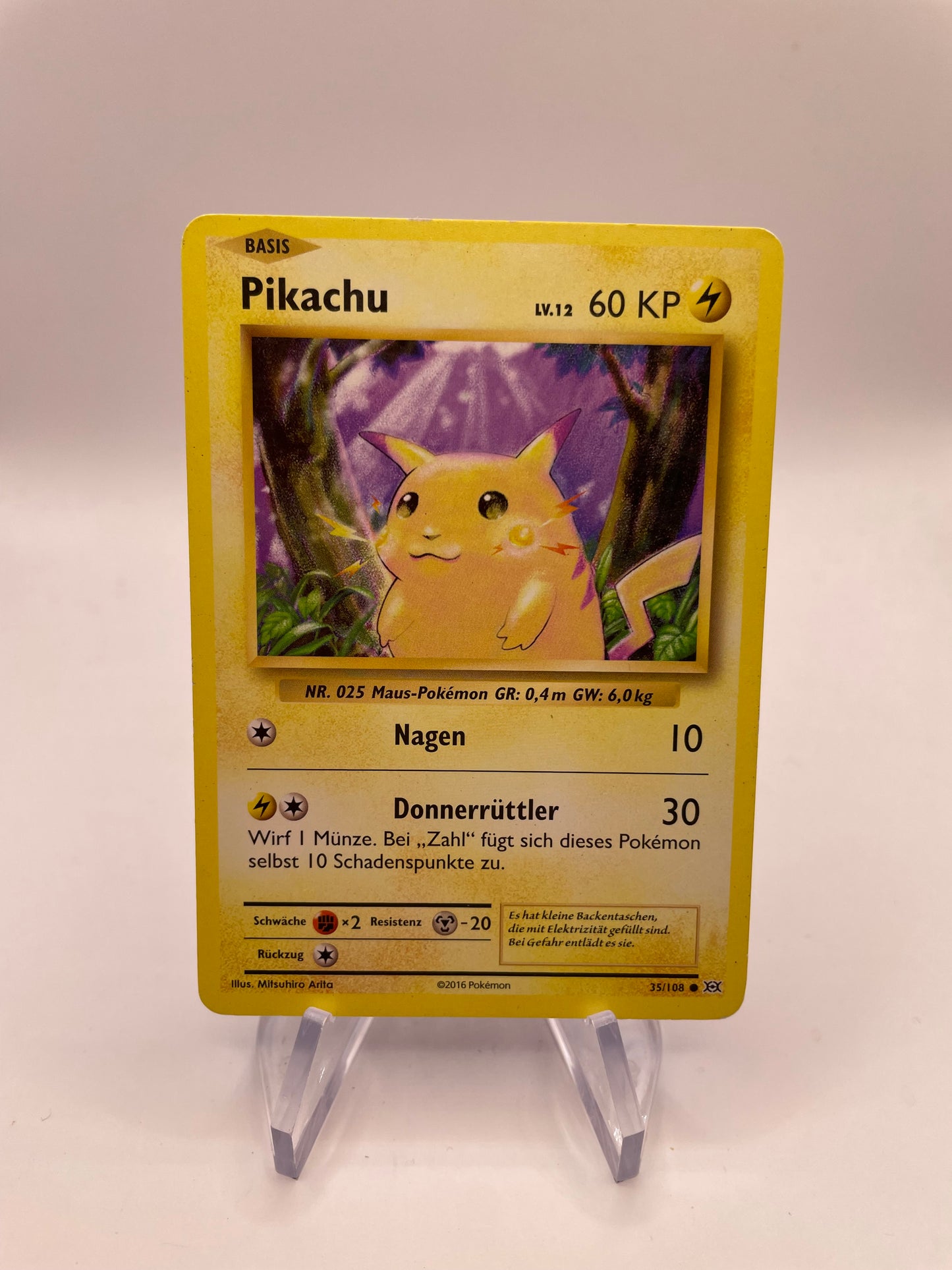 Pokemon Karte Pikachu 35/108 Deutsch