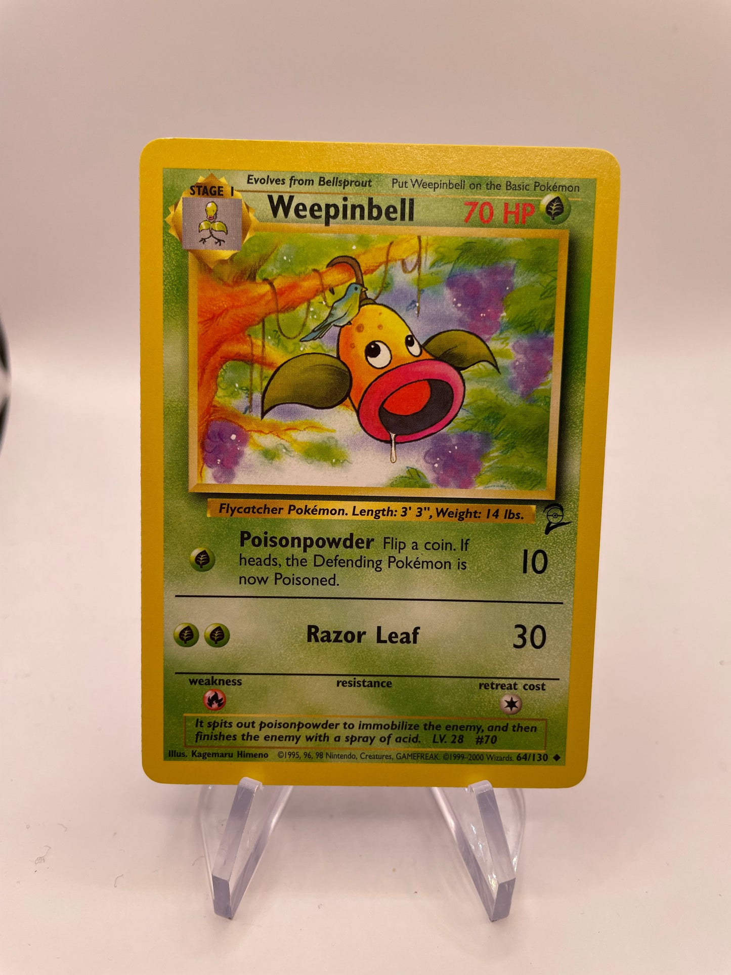 Pokemon Karte Base-Set 2 Weepinbell 64/130 Englisch