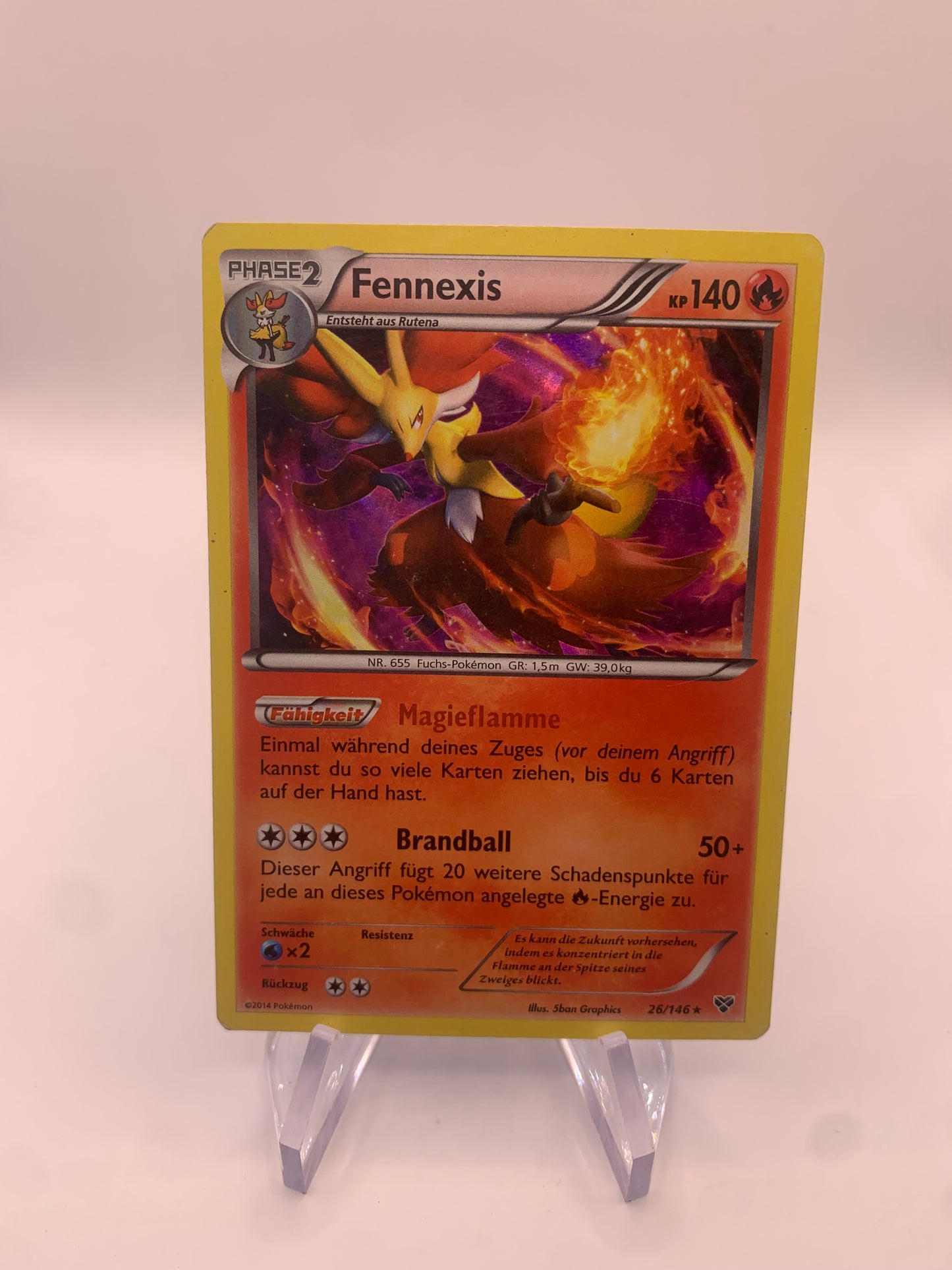 Pokemon Karte Holo Fennexis 26/146 Deutsch