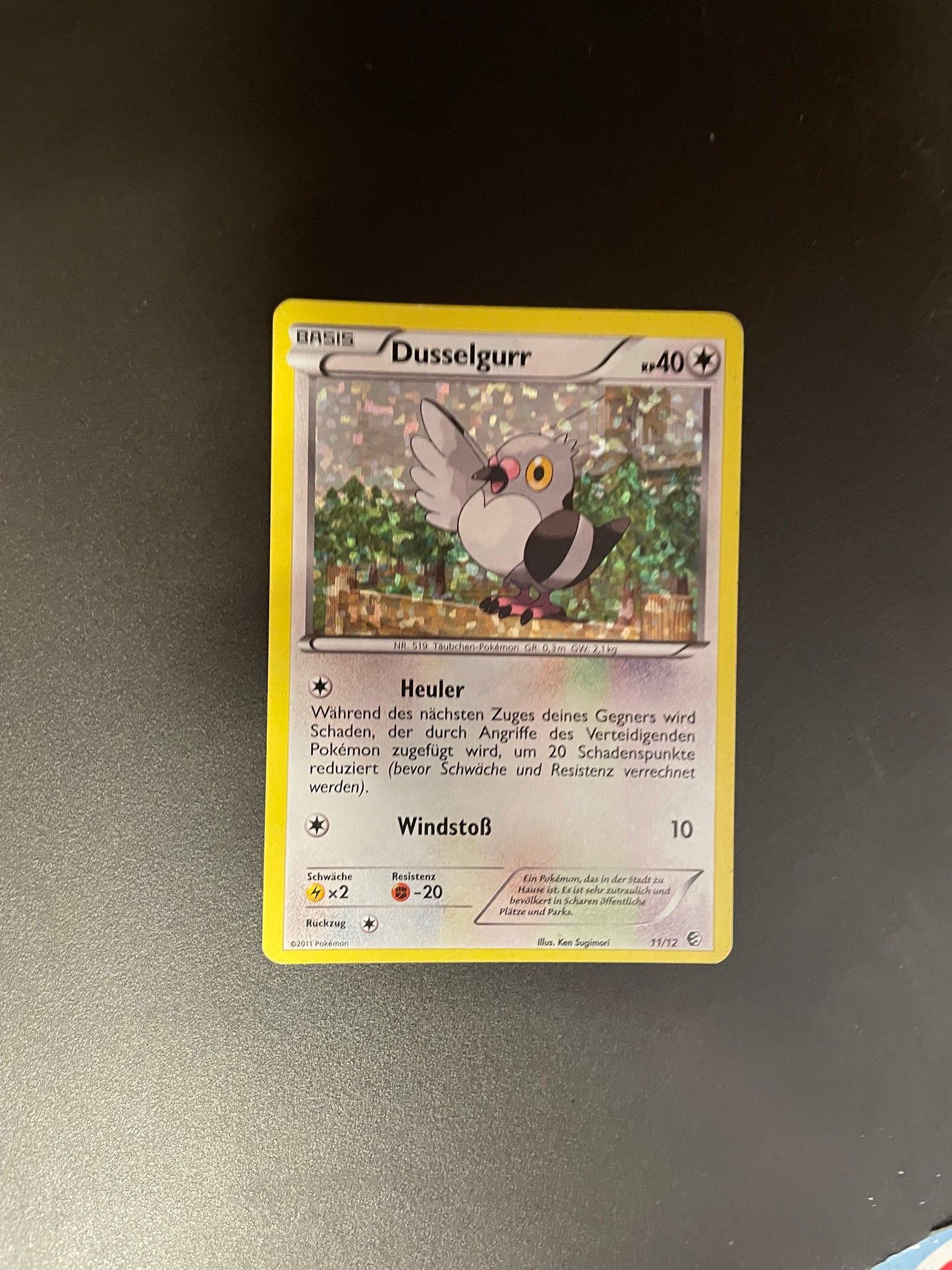 Pokémon Karte Holo Dusselgurr 11/12 Deutsch