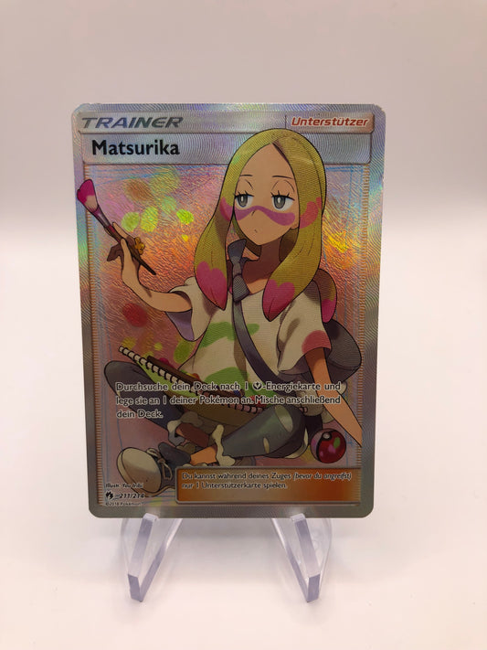 Pokemon Karte Trainer Matsurika 211/214 Deutsch