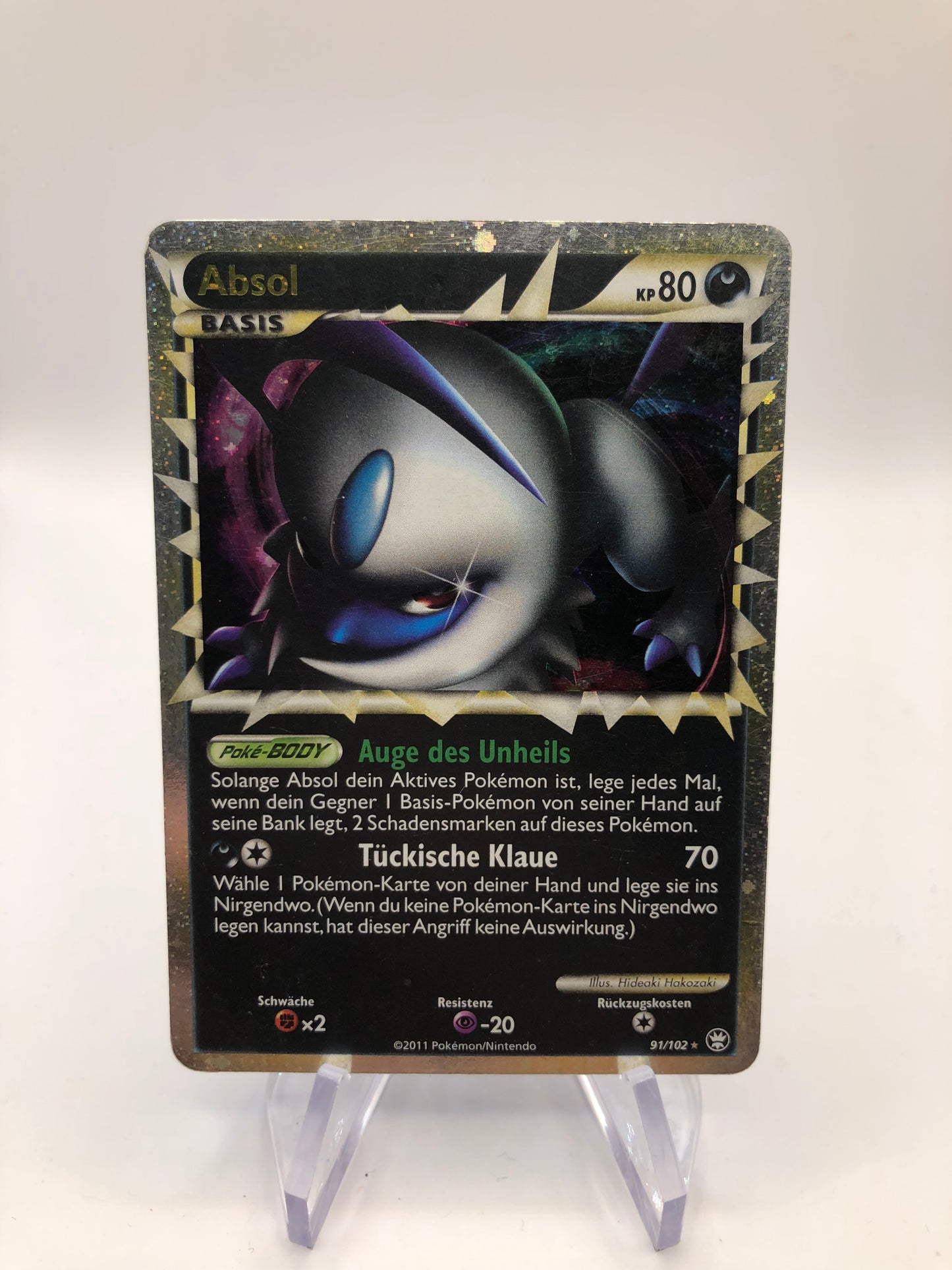 Pokemon Karte Holo Prime Absol 91/102 Deutsch