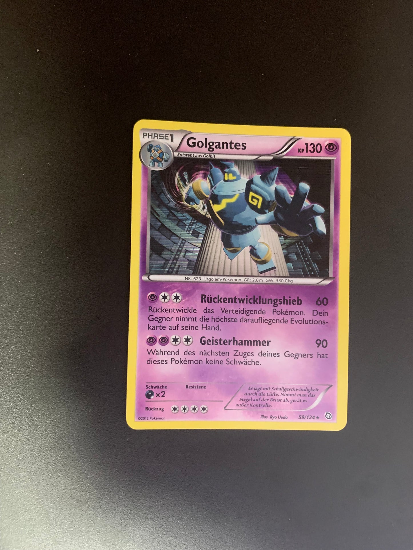 Pokemon Karte Holo Golgantes 59/124 Deutsch