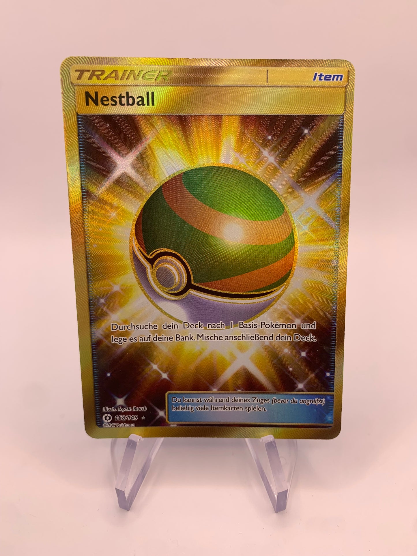 Pokemon Card Gold Trainer Nestball 158/149 German