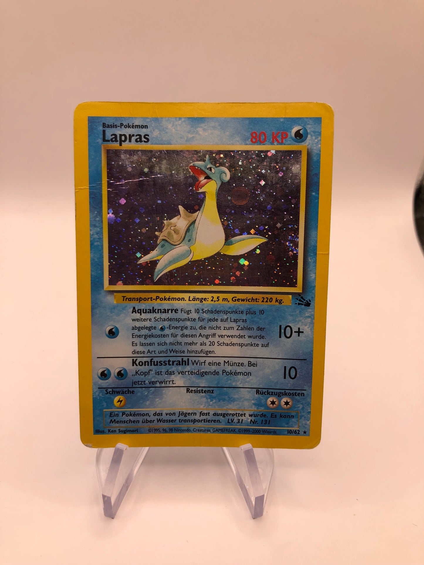 Pokemon Karte Holo Fossil Lapras 10/62 Deutsch