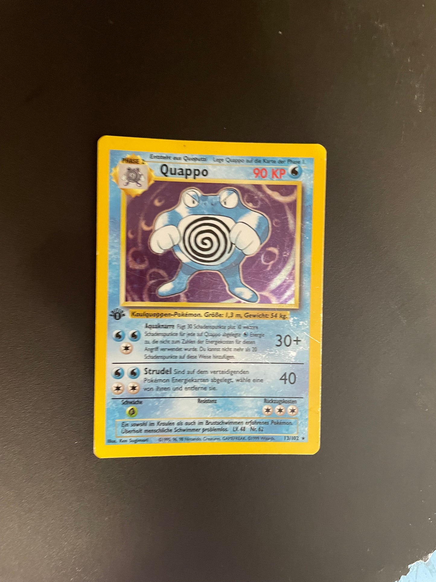 Pokemon Karte Holo 1.Edition Quappo 12/102 Deutsch