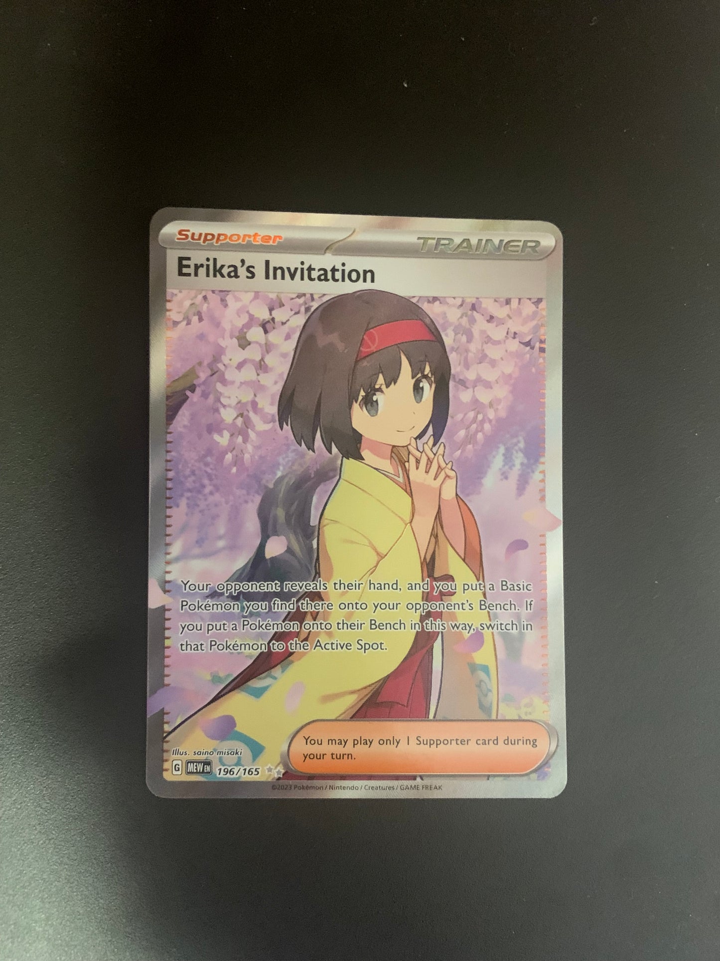 Pokémon Karte Trainer Erikas Invitation 196/165 Englisch