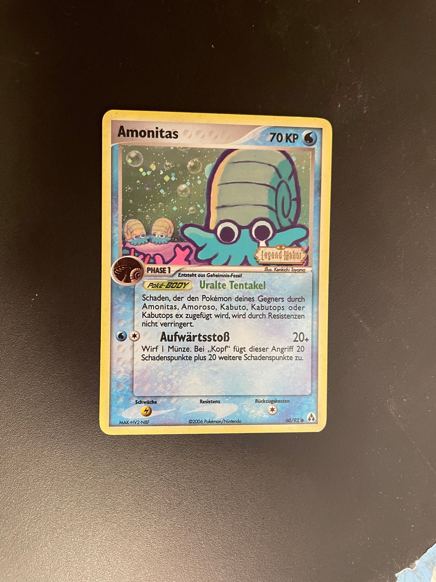 Pokemon Karte Holo Amonitas 60/92 Deutsch