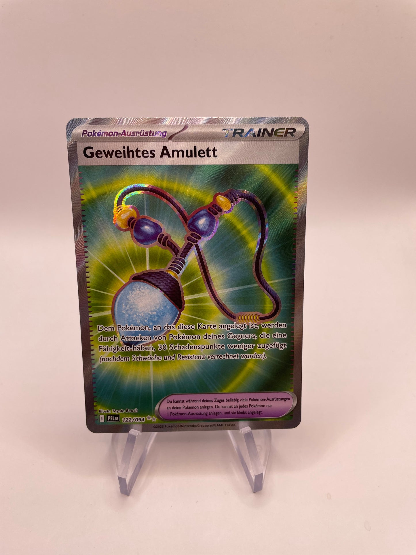 Pokémon Karte Trainer Geweihtes Amulett 122/94 Deutsch