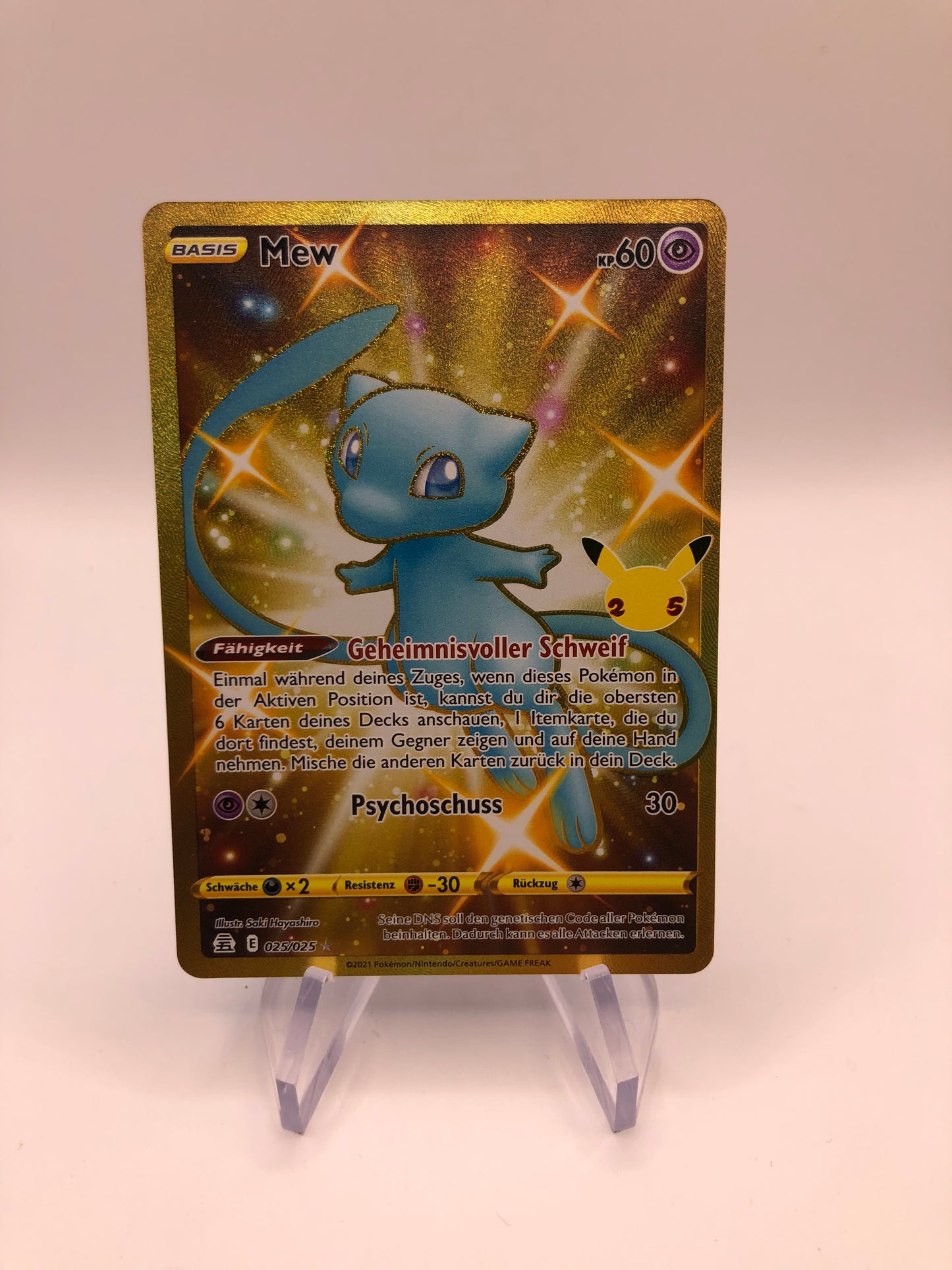 Pokemon Karte Celebration Gold Art Rare Mew 25/25 Deutsch