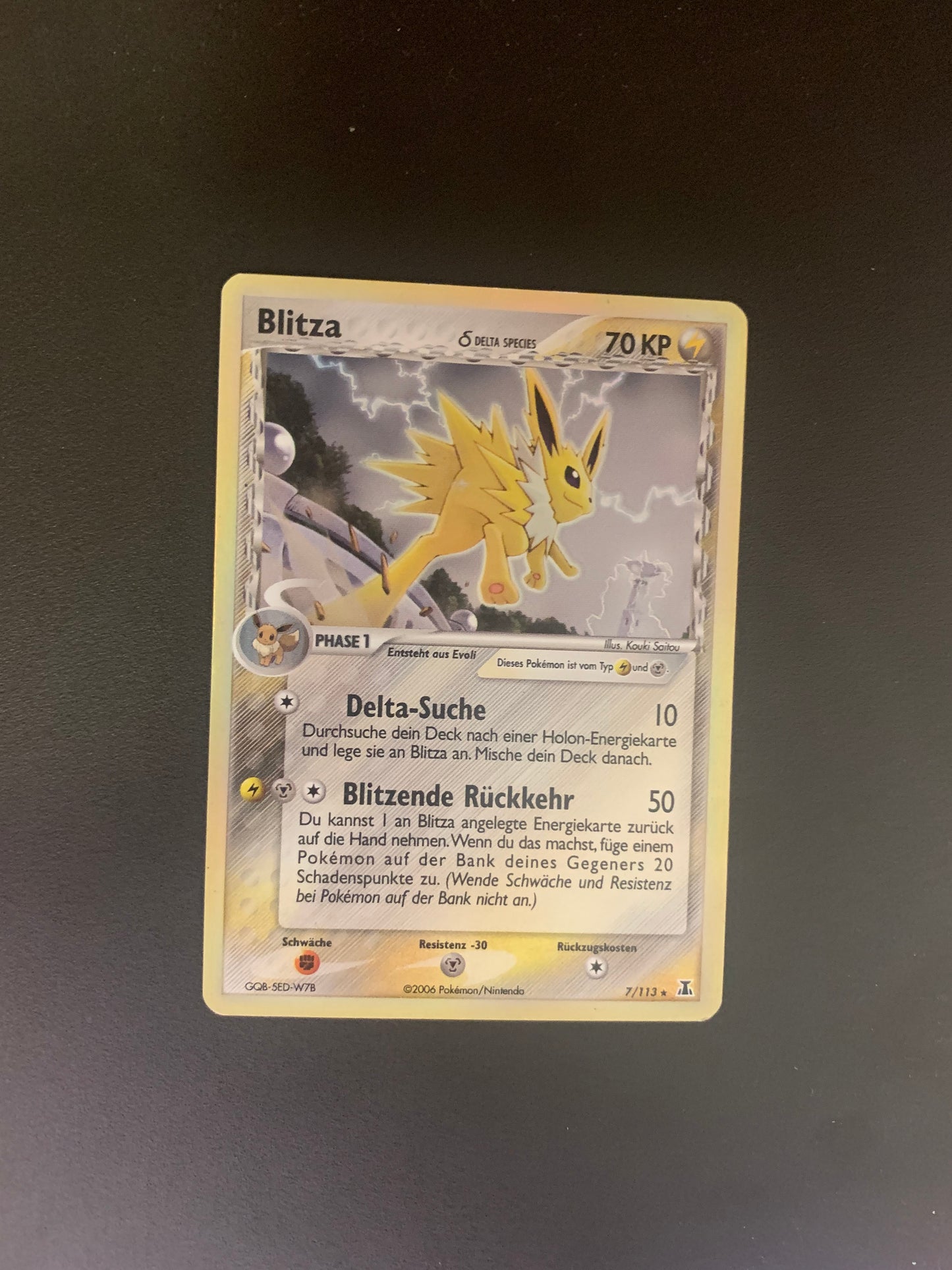 Pokemon Karte Holo Blitza 7/113 Deutsch