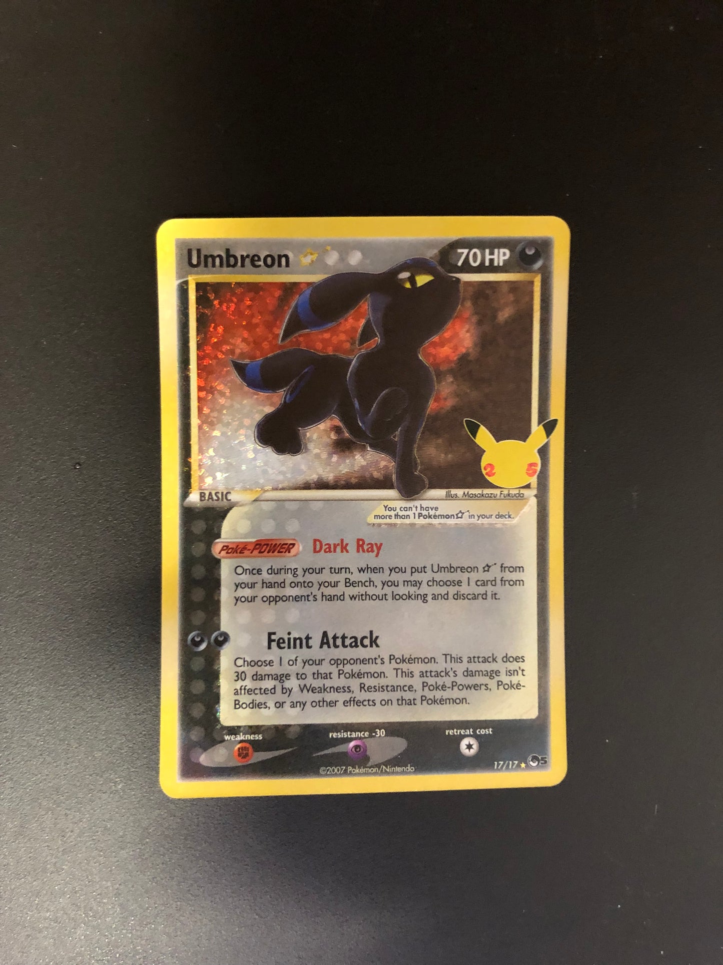 Pokemon Karte Holo Celebration Gold Star Nachtara 17/17 Englisch
