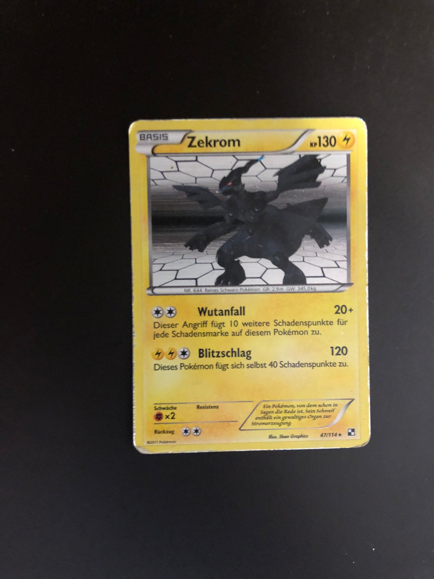Pokemon Karte Holo Zekrom 47/114 Deutsch