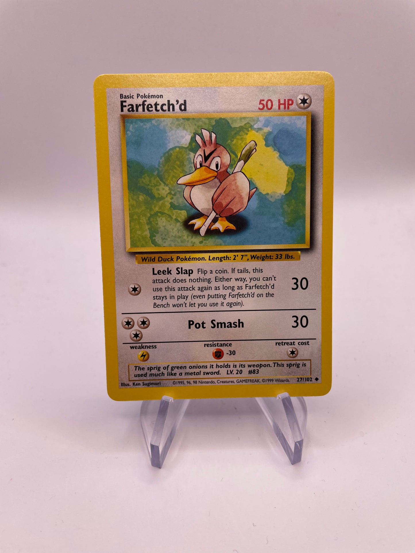 Pokemon Karte Base Set Farfetch‘d 27/102 Englisch
