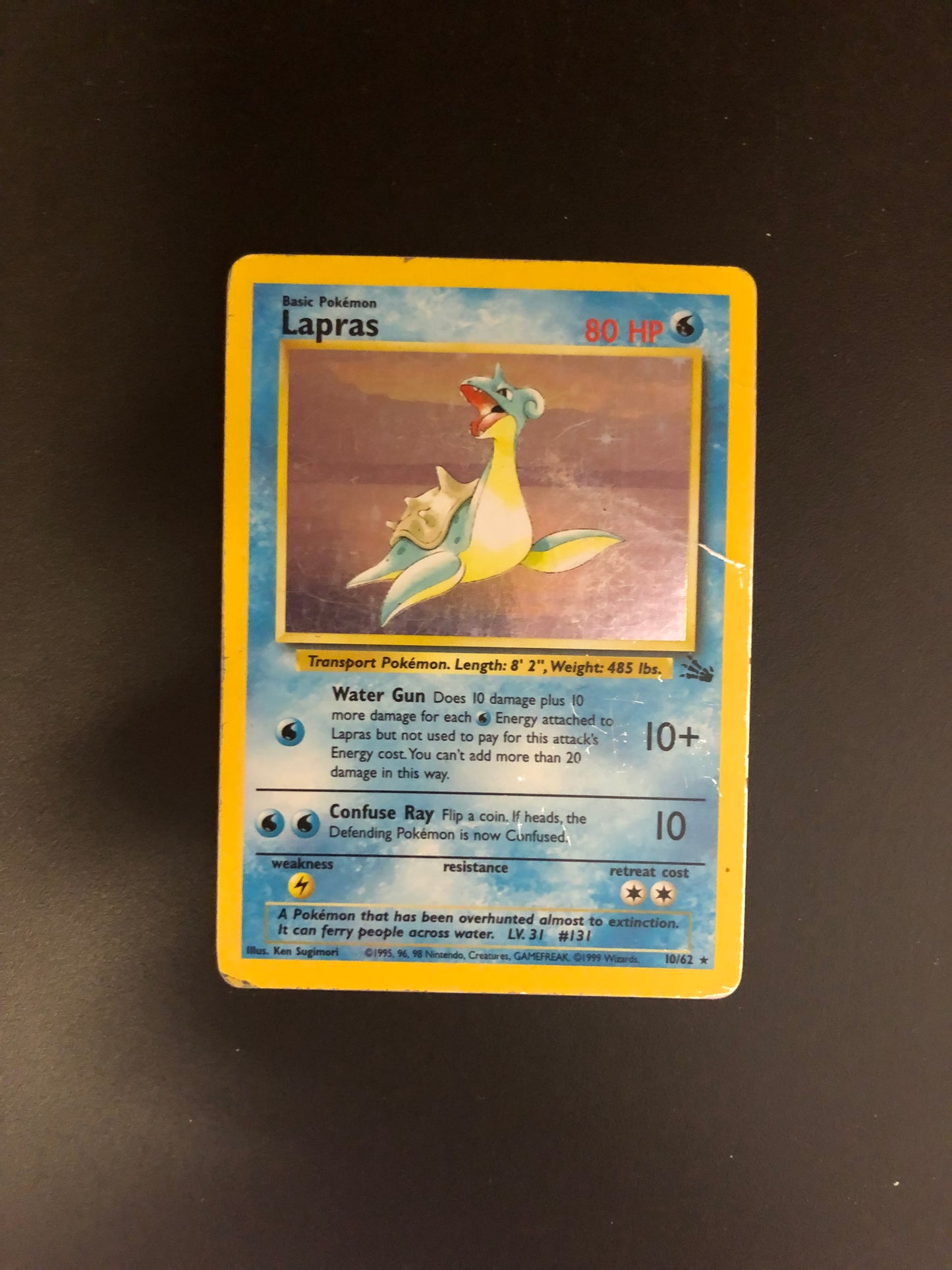 Pokemon Karten Holo Lapras 10/62 Englisch