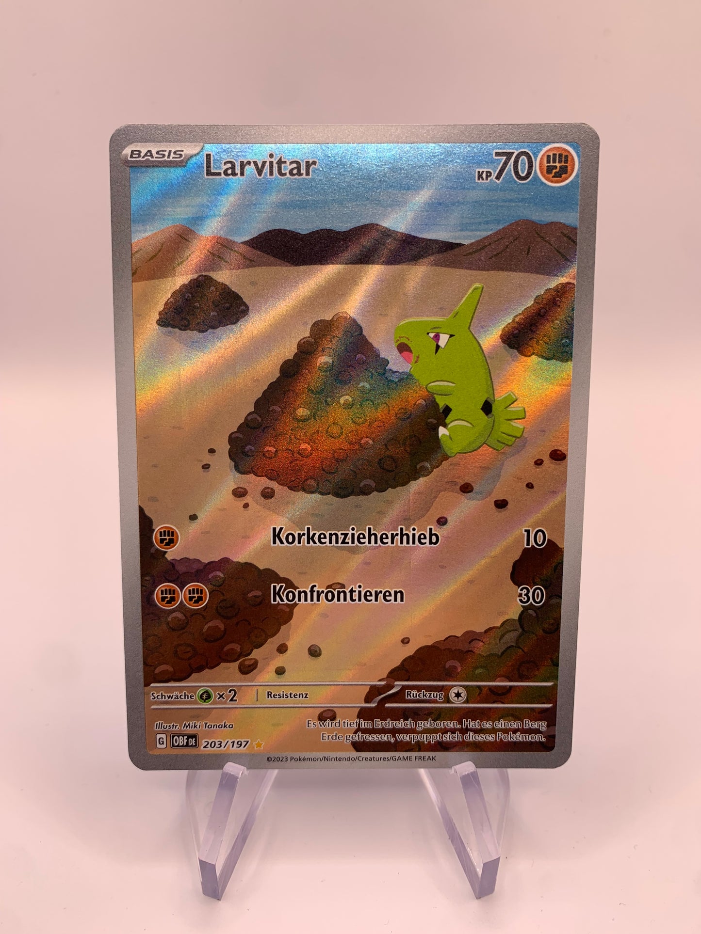 Pokemon Karte Art-Rare Larvitar 203/197 Deutsch