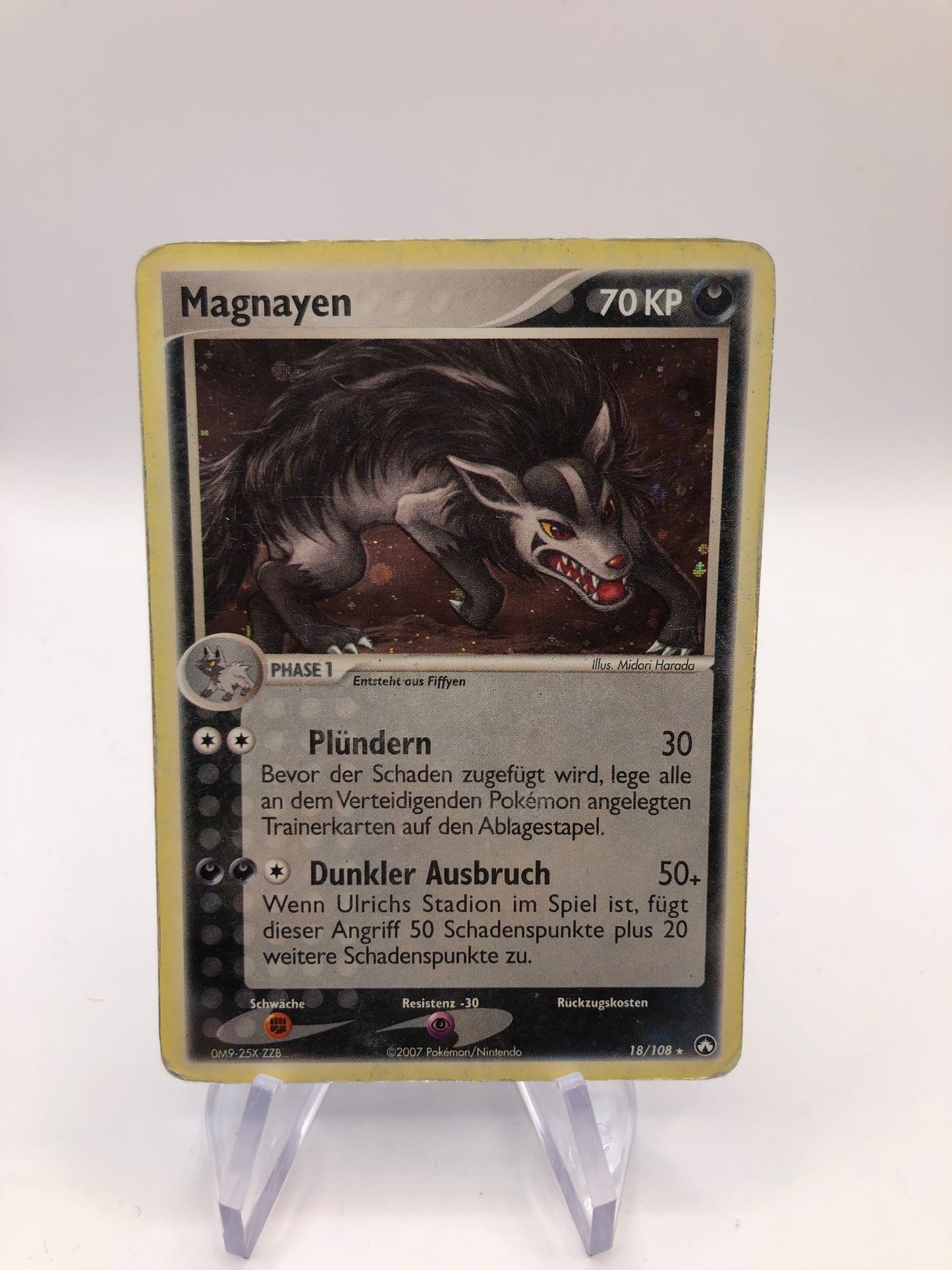 Pokemon Karte Holo Magnayen 18/108 Deutsch