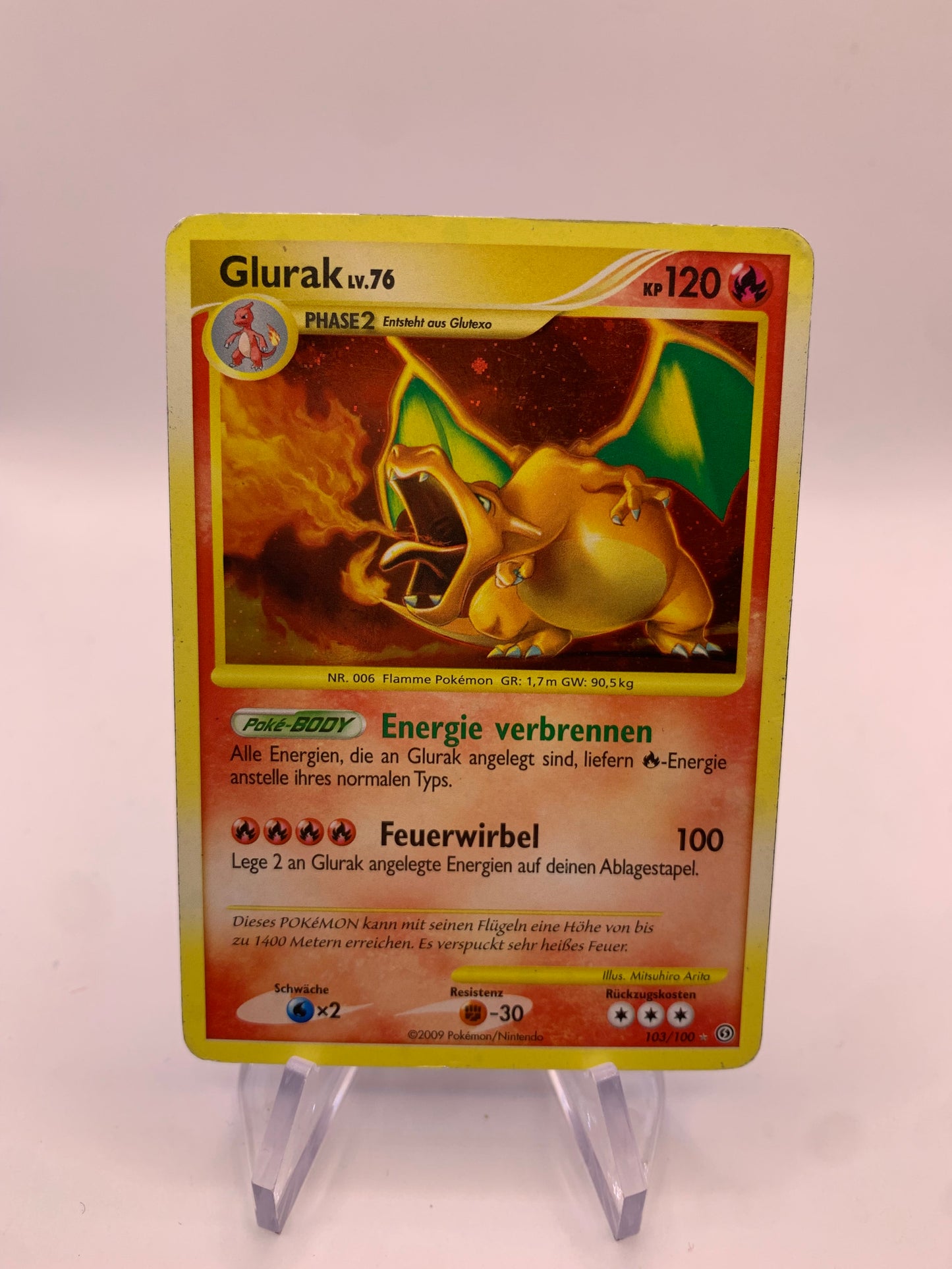 Pokemon Karte Holo Glurak 103/100 Deutsch