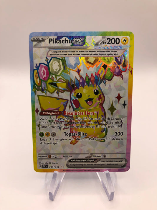 Pokemon Karte EX Fullart Pikachu 219/191 Deutsch