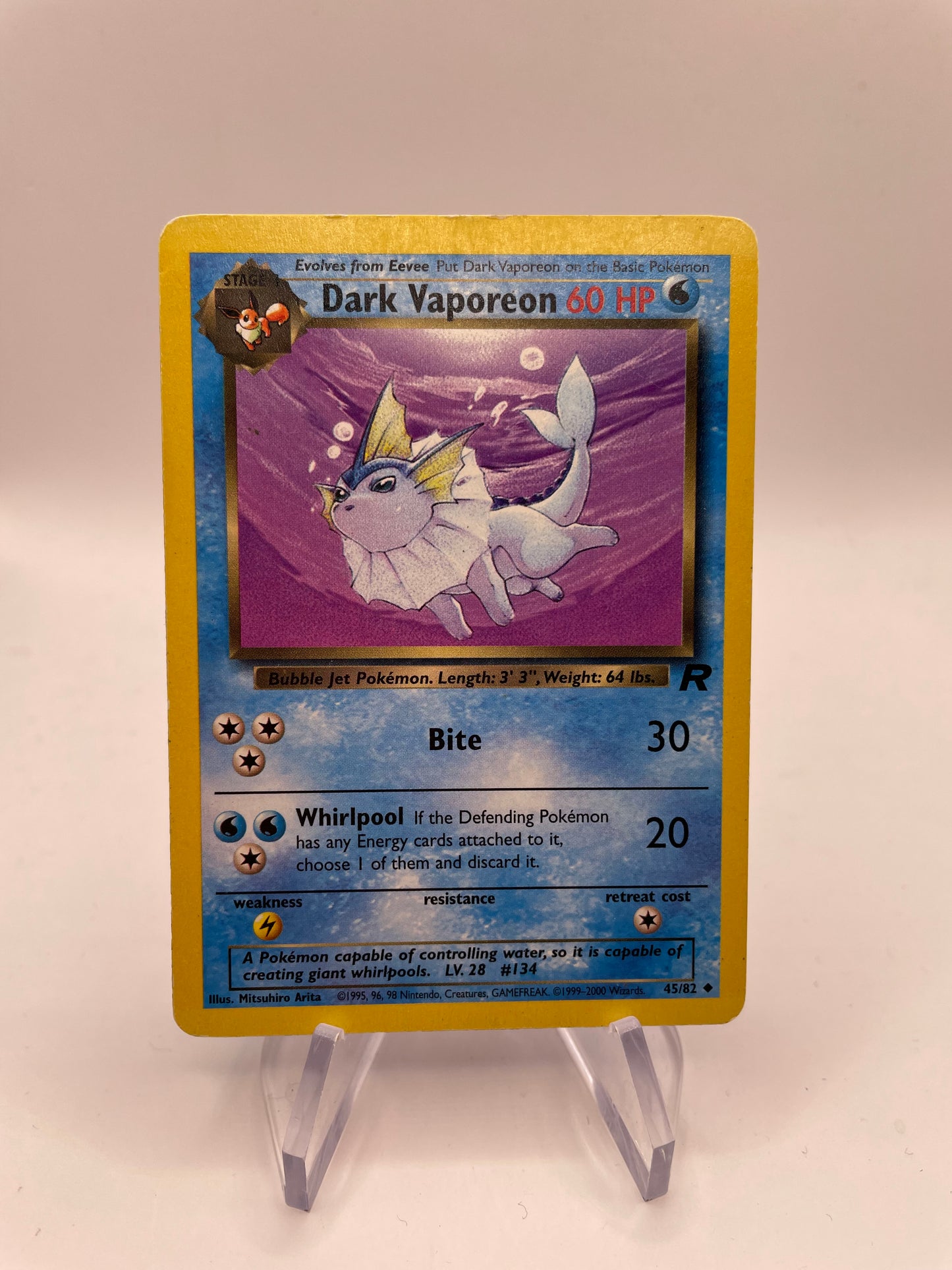 Pokemon Karte Rocket Dark Vaporeon 45/82 Englisch