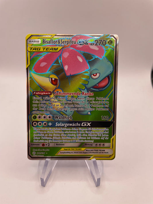 Pokemon Karte GX Tag Team Bisaflor & Serpifeu 210/236 Deutsch