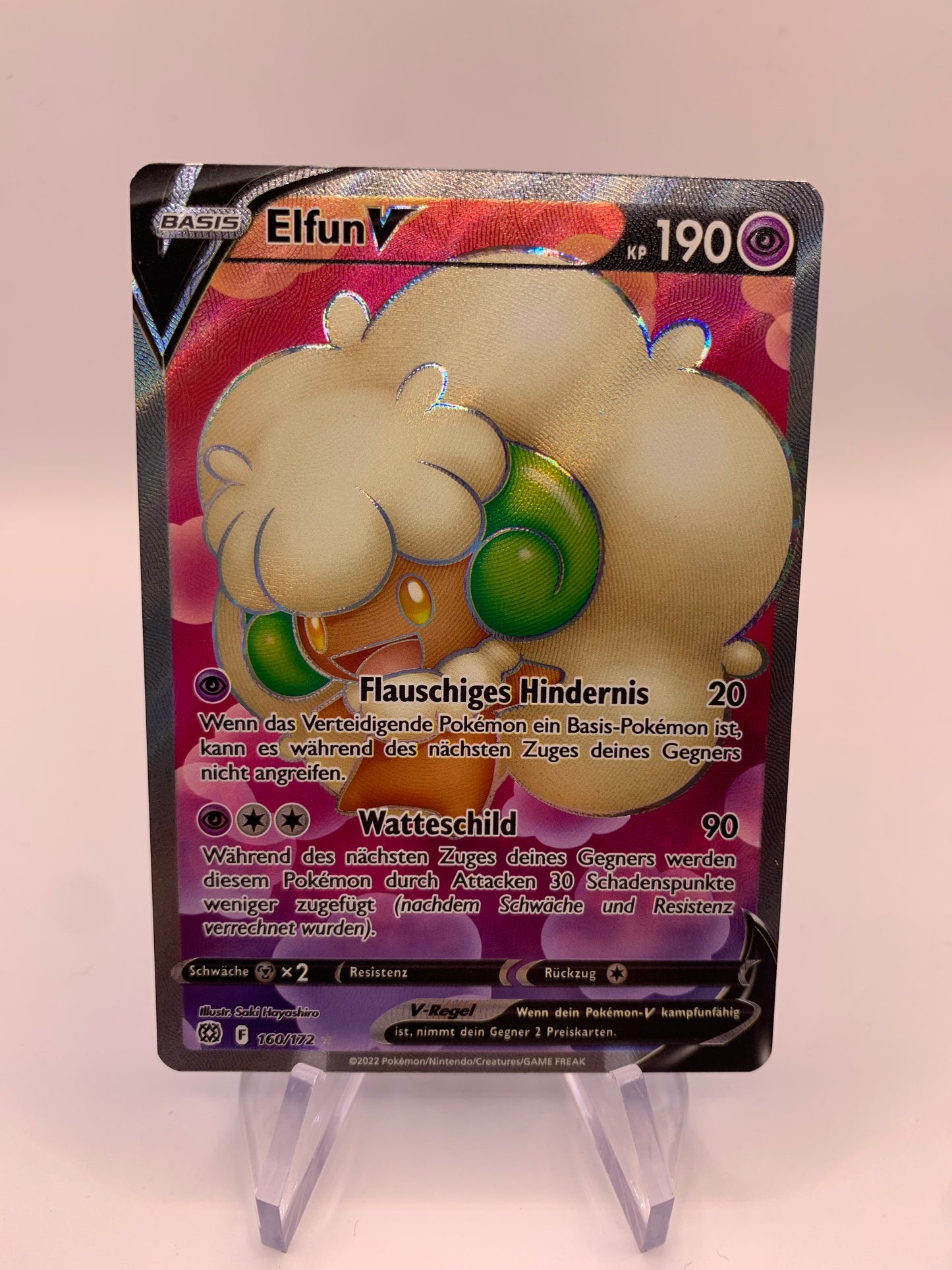 Pokemon Karte V Fullart Elfun 160/172 Deutsch