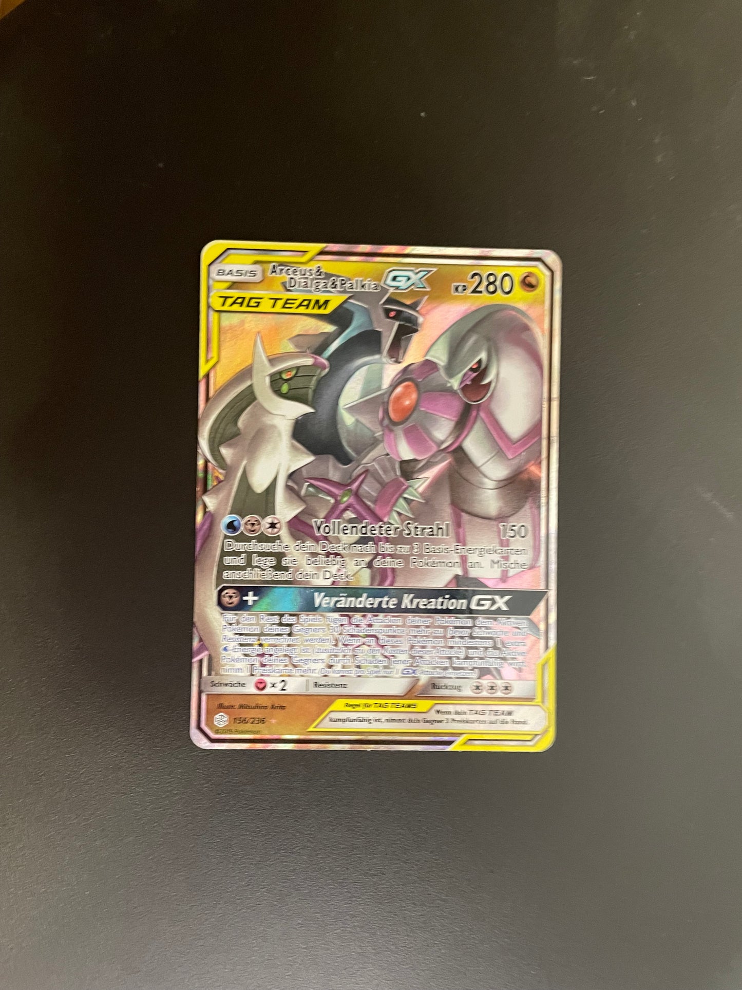 Pokemon Karte GX Tag Team Arceus&Dialga&Palkia 156/236 Deutsch