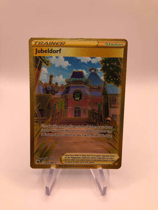 Pokemon Karte Trainer Gold Jubeldorf 212/189 Deutsch